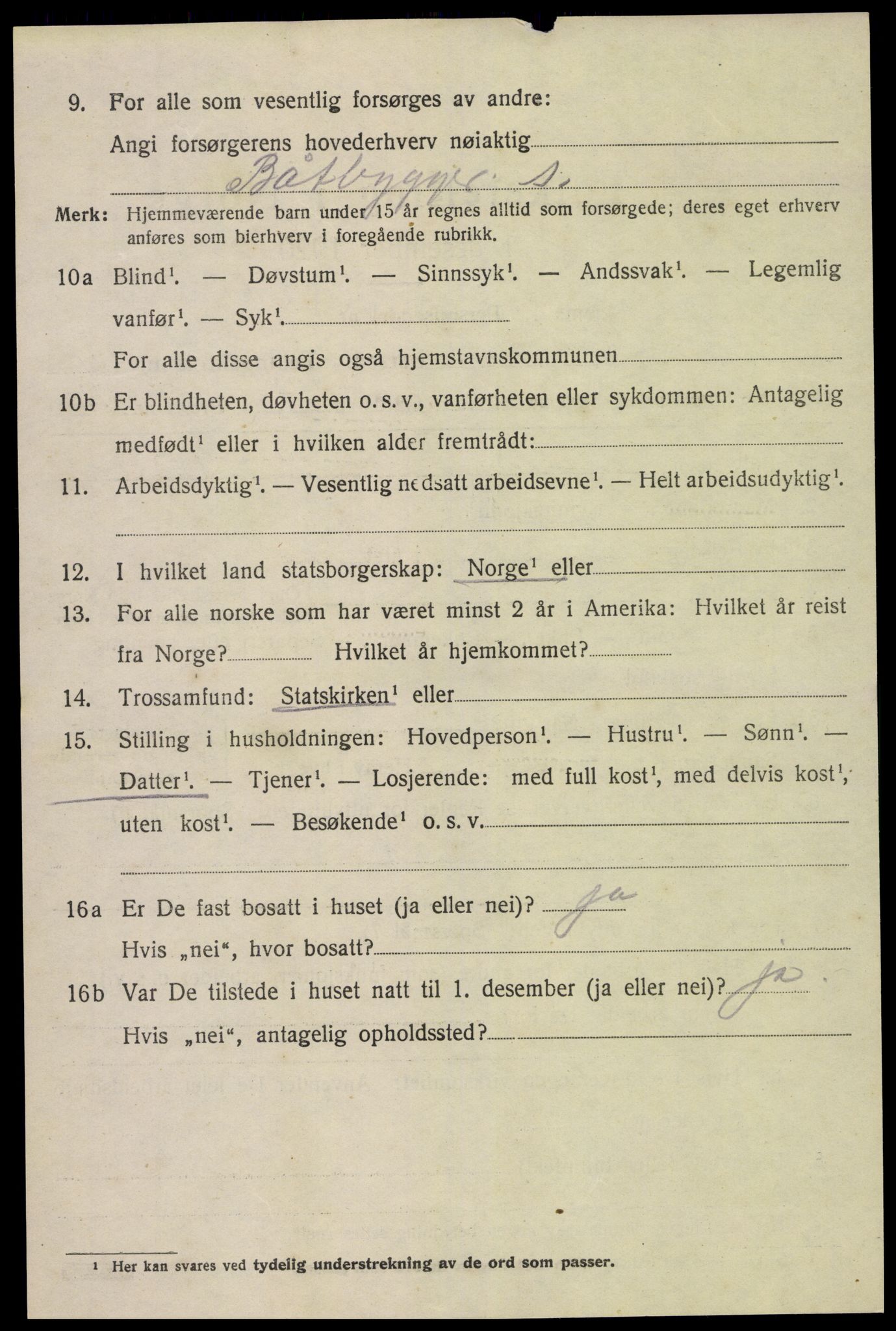 SAK, 1920 census for Øyestad, 1920, p. 6209