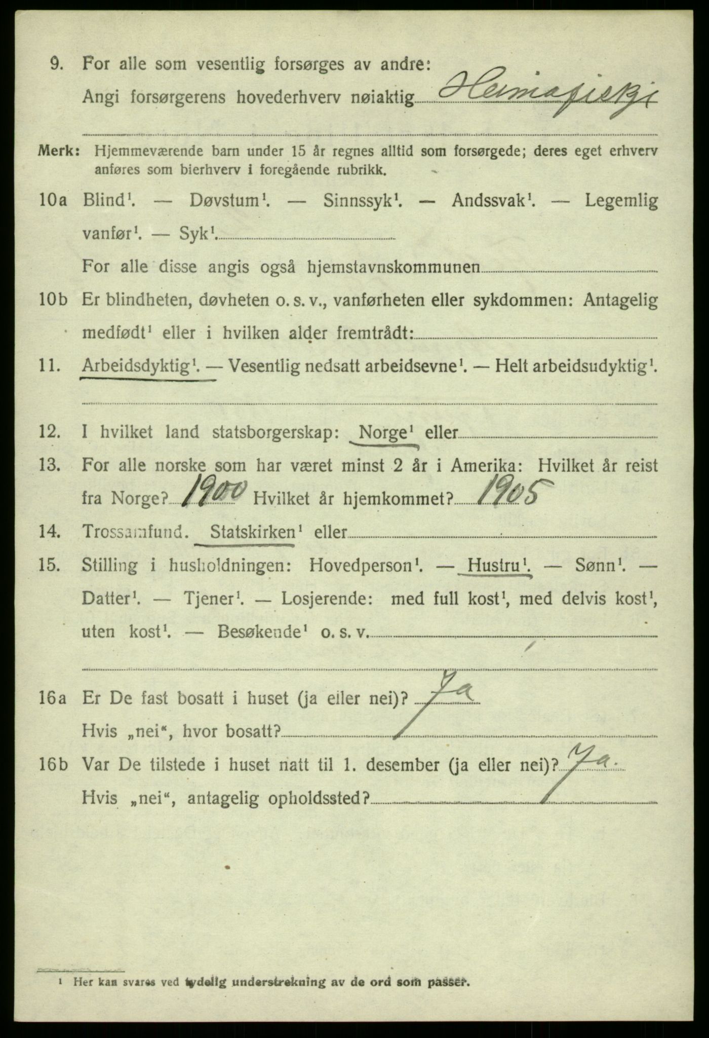 SAB, 1920 census for Fjell, 1920, p. 2237