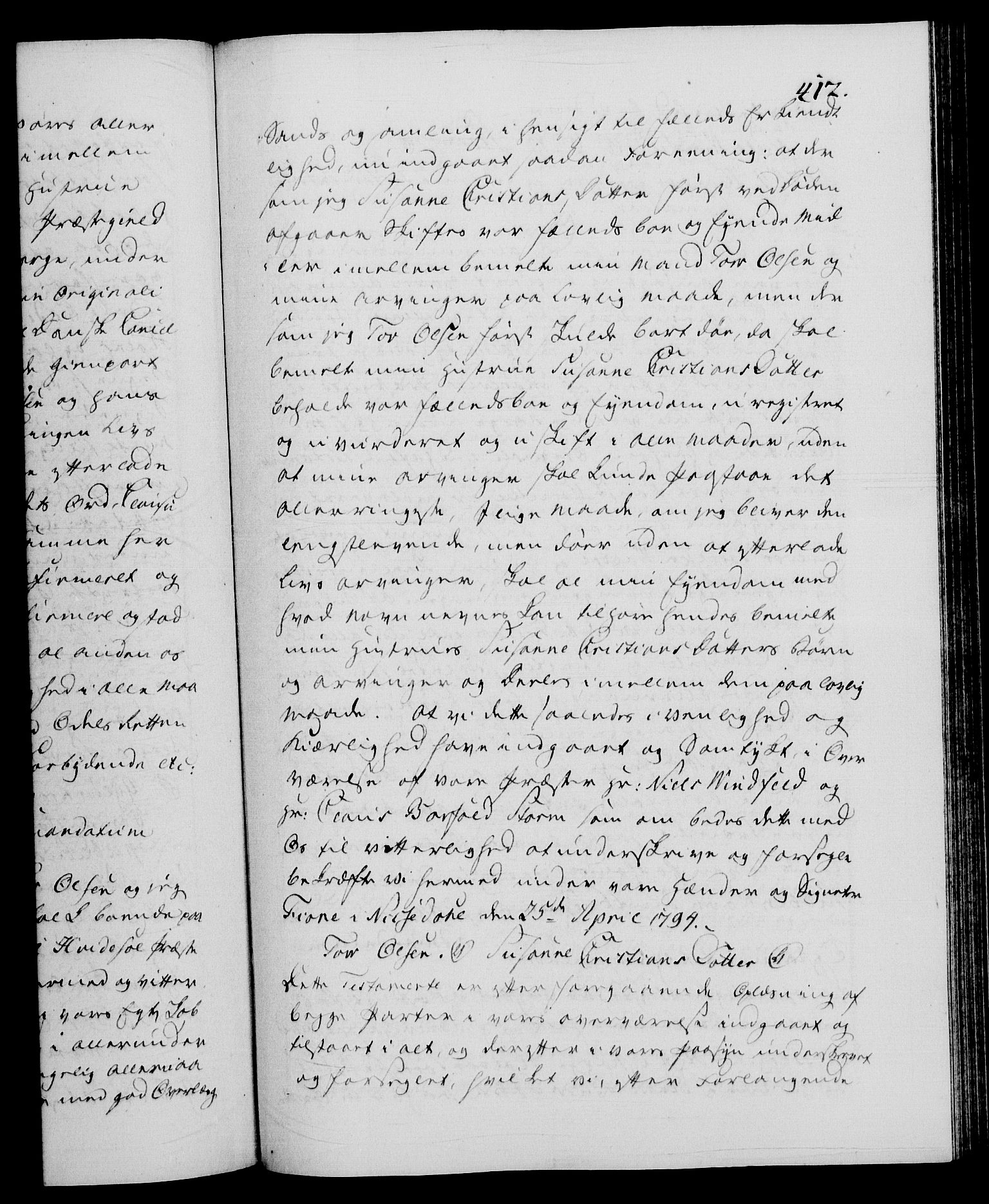 Danske Kanselli 1572-1799, AV/RA-EA-3023/F/Fc/Fca/Fcaa/L0055: Norske registre, 1794, p. 412a