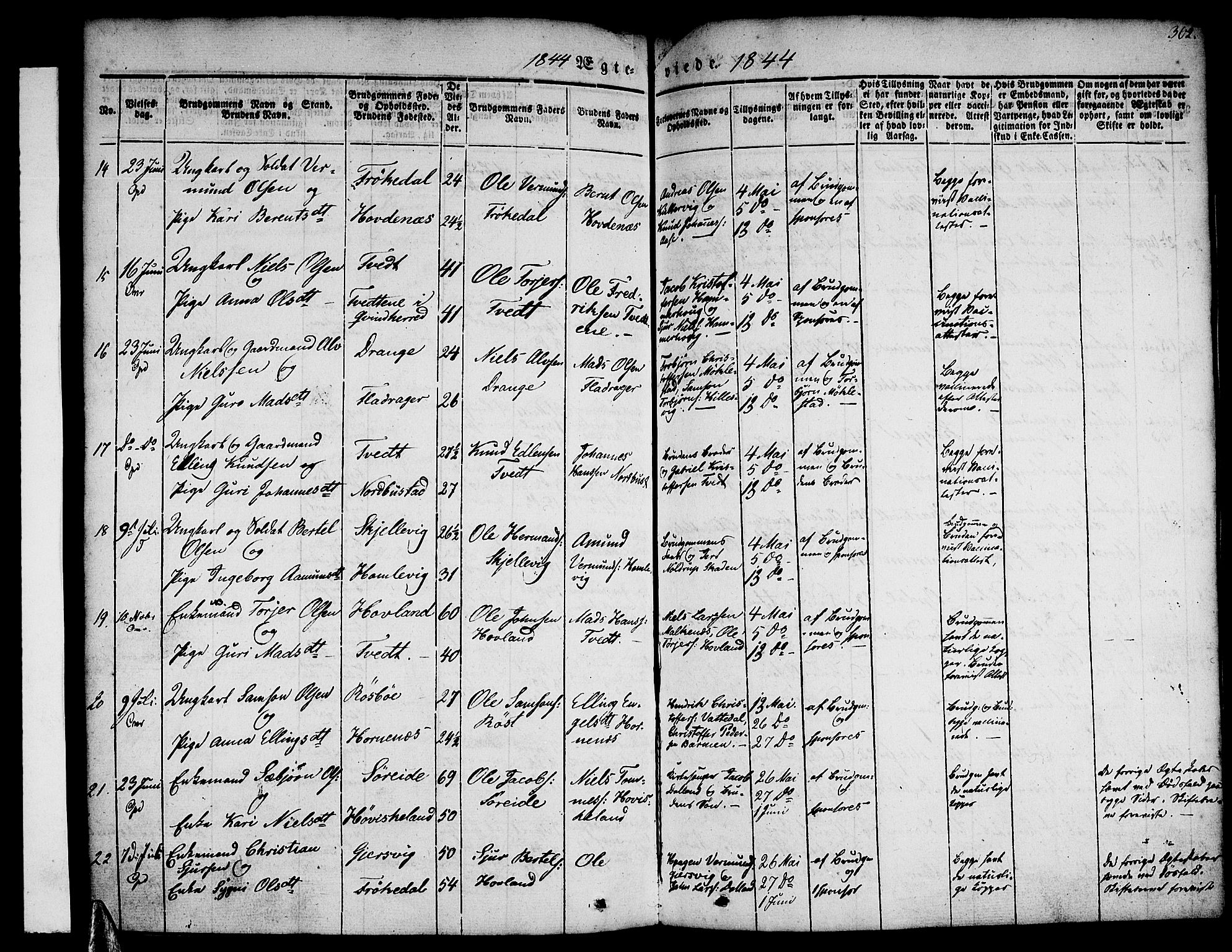 Tysnes sokneprestembete, AV/SAB-A-78601/H/Haa: Parish register (official) no. A 9, 1837-1848, p. 302