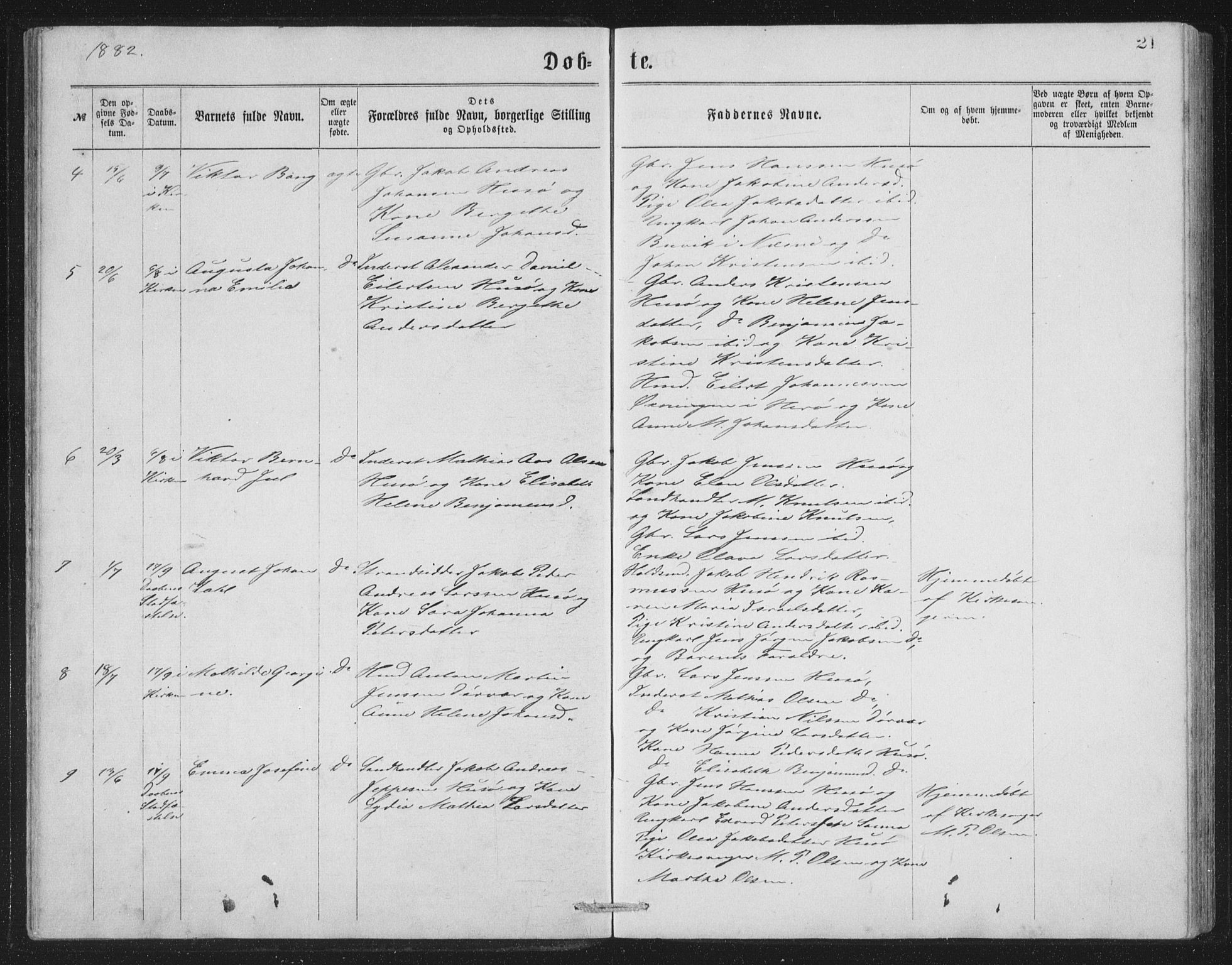 Ministerialprotokoller, klokkerbøker og fødselsregistre - Nordland, SAT/A-1459/840/L0582: Parish register (copy) no. 840C02, 1874-1900, p. 21