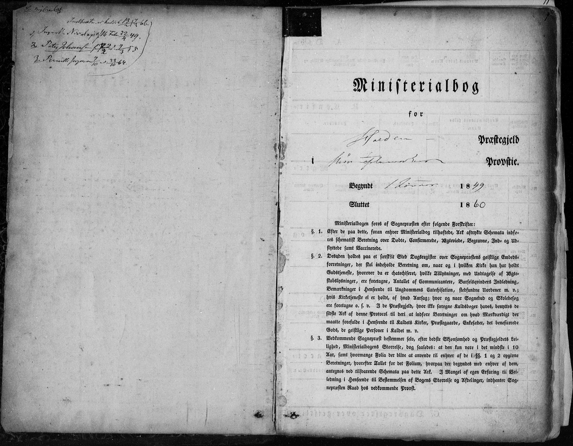 Holla kirkebøker, SAKO/A-272/F/Fa/L0005: Parish register (official) no. 5, 1849-1860, p. 1
