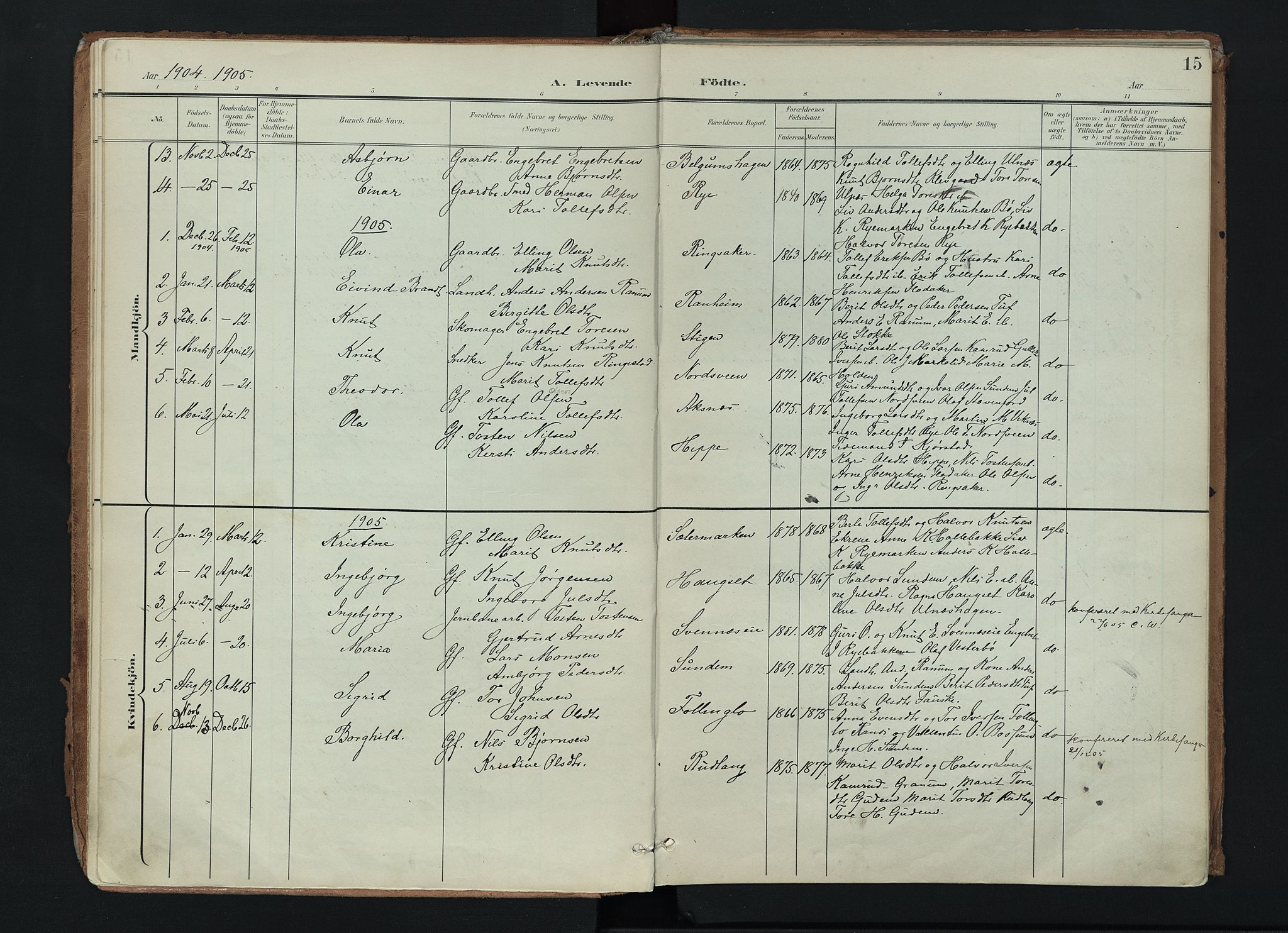 Nord-Aurdal prestekontor, SAH/PREST-132/H/Ha/Haa/L0017: Parish register (official) no. 17, 1897-1926, p. 15