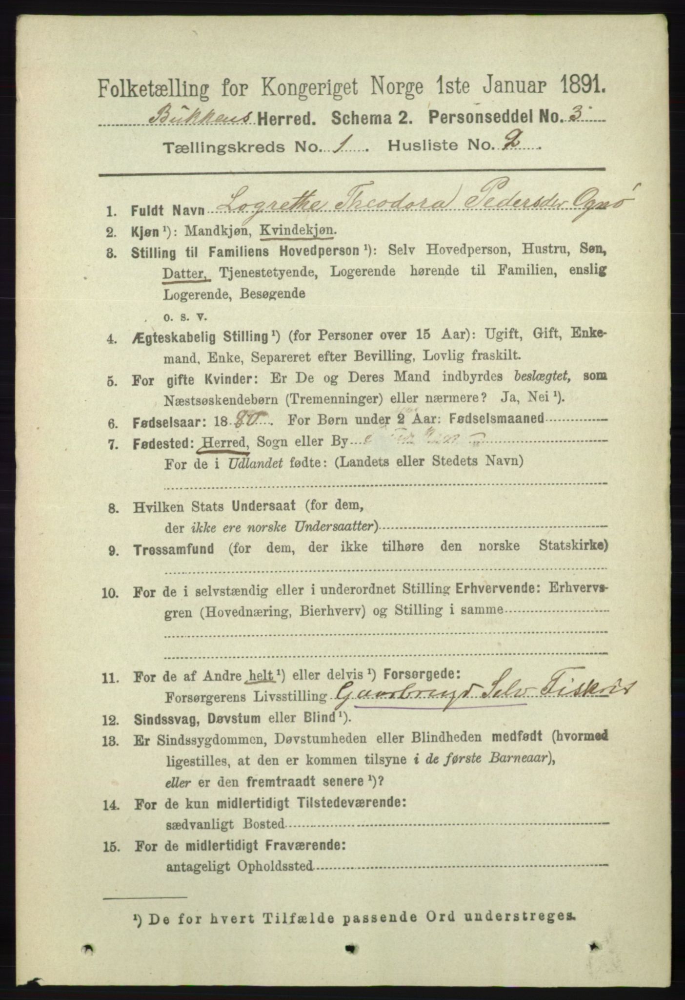 RA, 1891 census for 1145 Bokn, 1891, p. 66