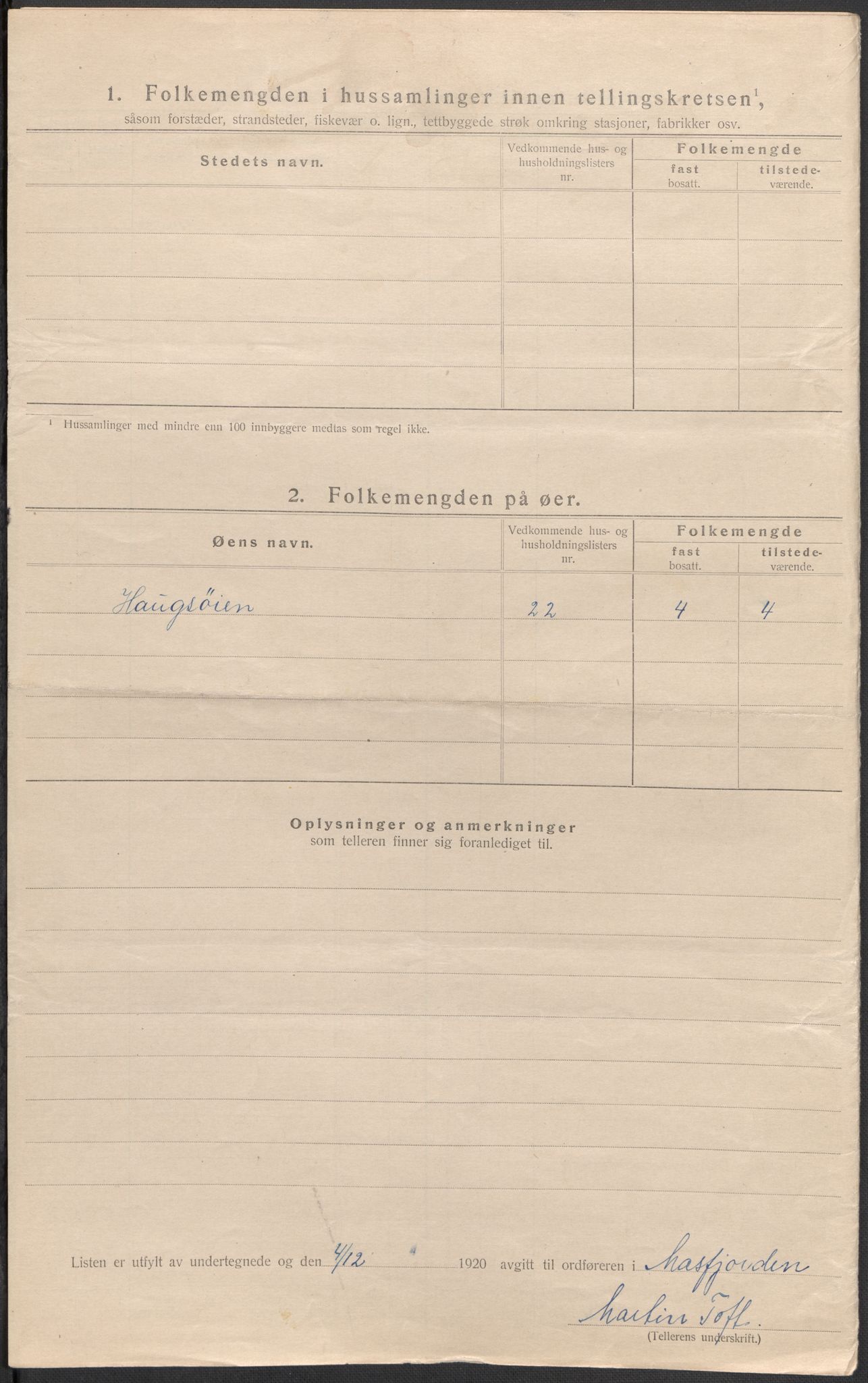 SAB, 1920 census for Masfjorden, 1920, p. 7