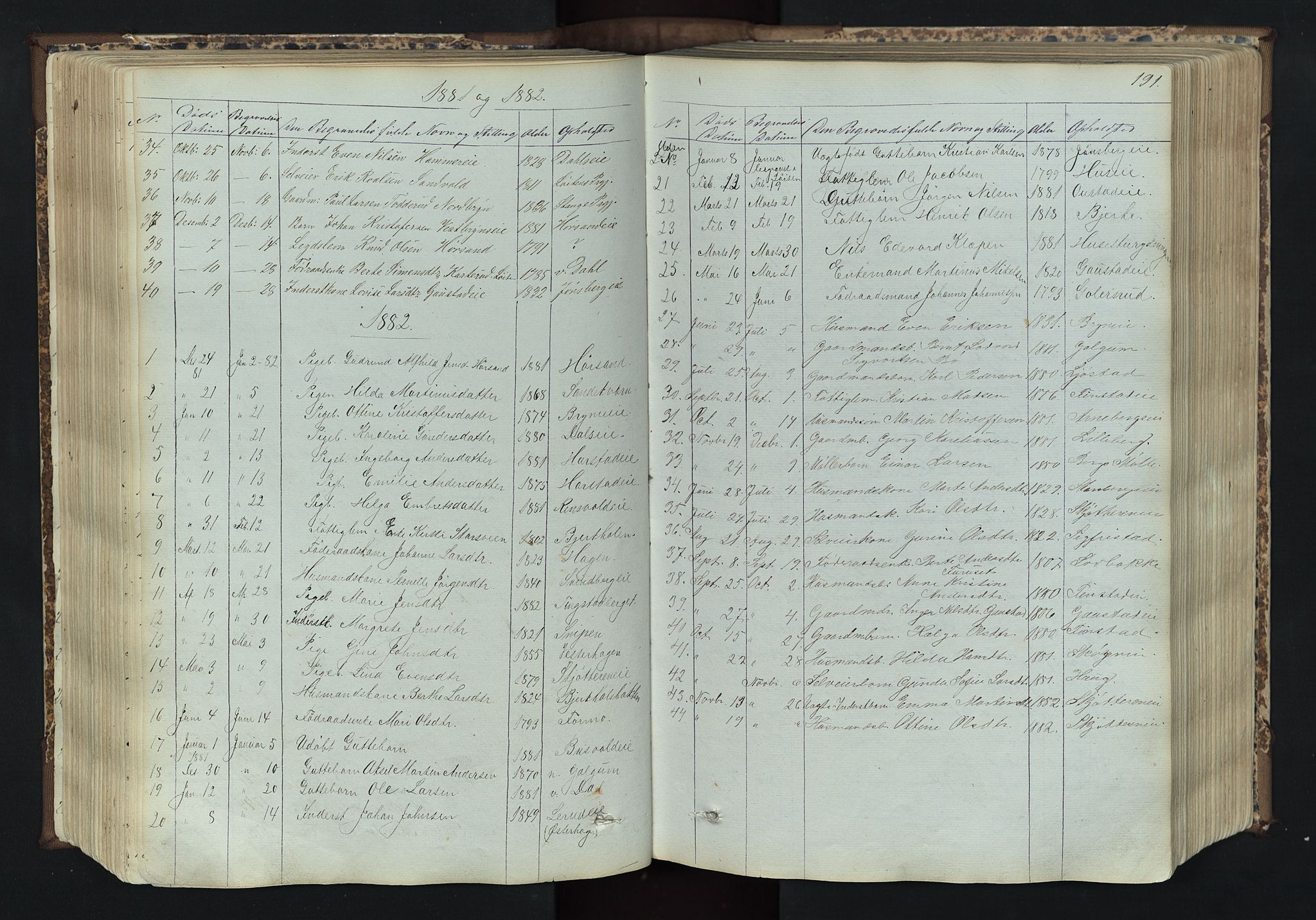 Romedal prestekontor, AV/SAH-PREST-004/L/L0011: Parish register (copy) no. 11, 1867-1895, p. 191