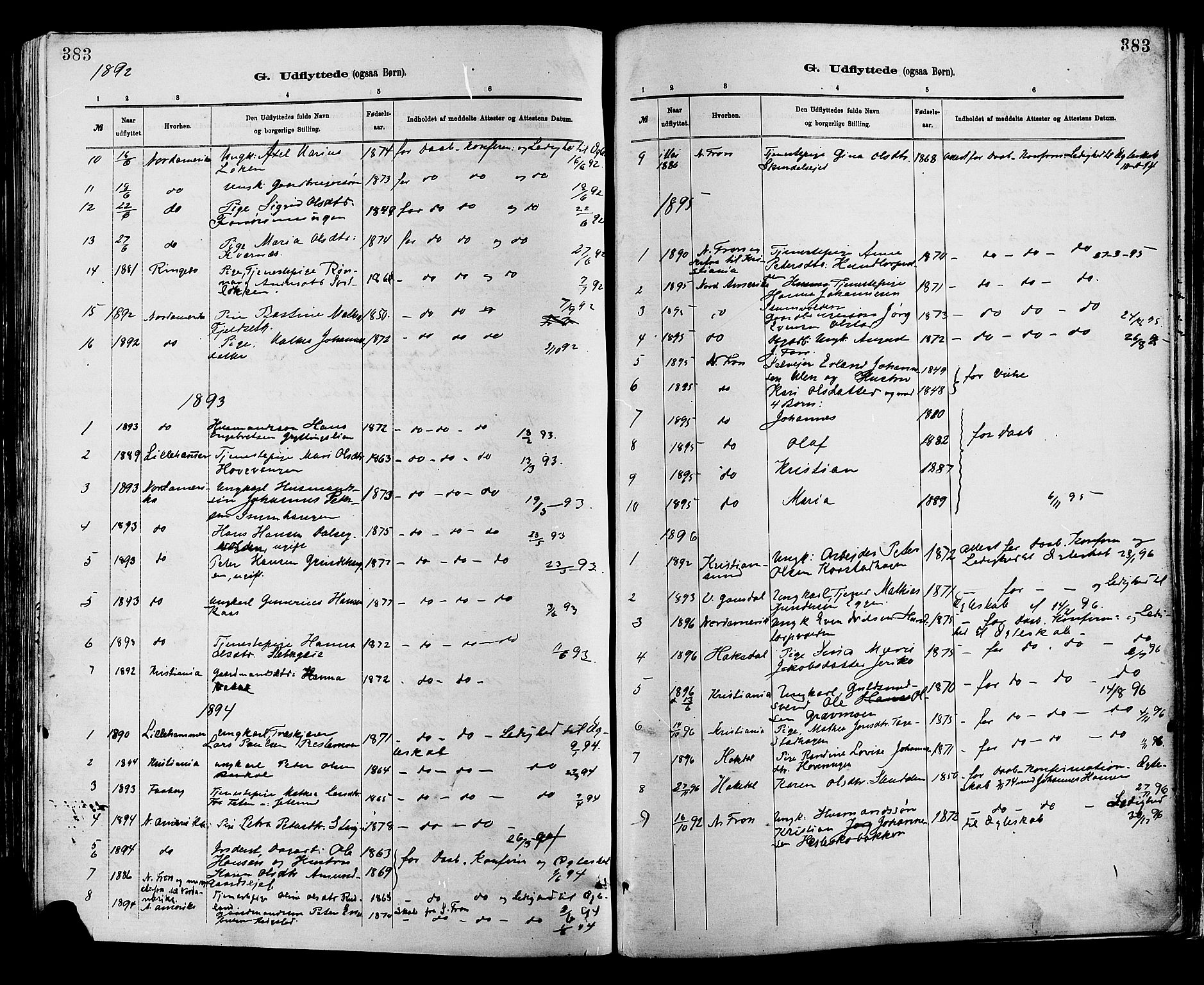 Sør-Fron prestekontor, SAH/PREST-010/H/Ha/Haa/L0003: Parish register (official) no. 3, 1881-1897, p. 383