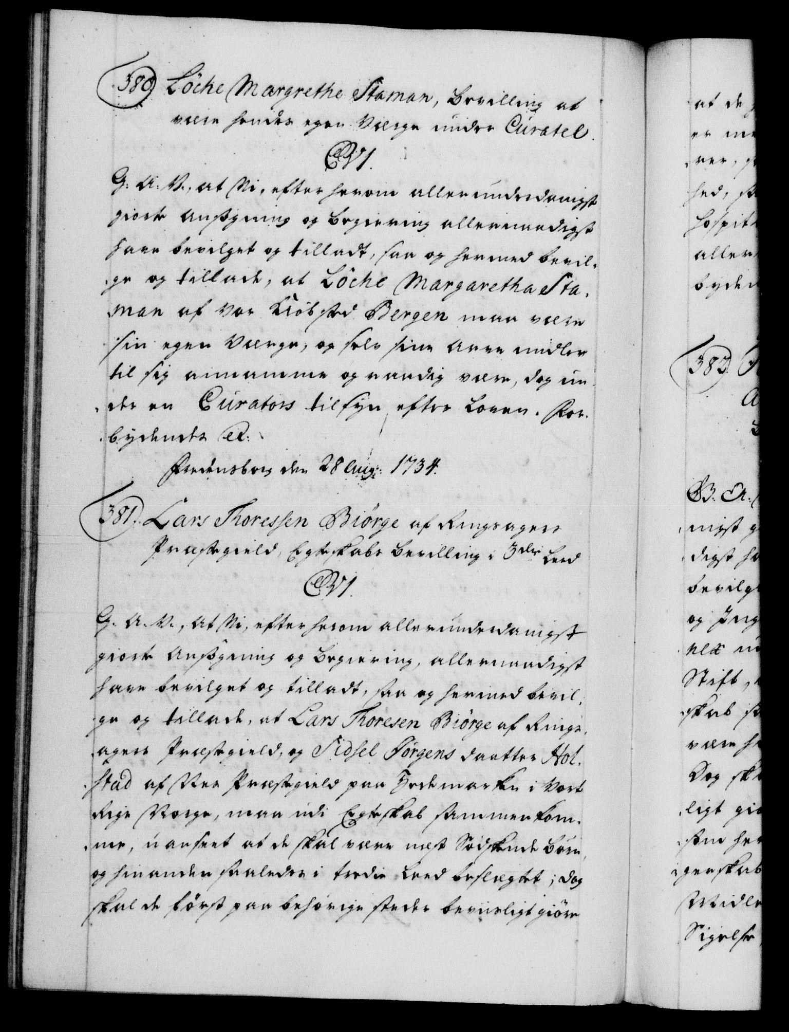 Danske Kanselli 1572-1799, AV/RA-EA-3023/F/Fc/Fca/Fcaa/L0028: Norske registre, 1733-1734, p. 588b