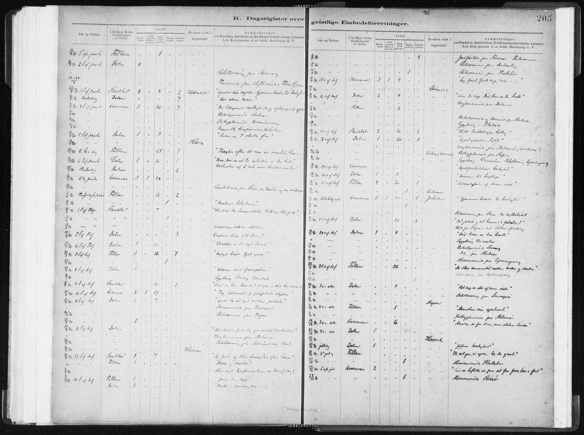 Ministerialprotokoller, klokkerbøker og fødselsregistre - Sør-Trøndelag, SAT/A-1456/634/L0533: Parish register (official) no. 634A09, 1882-1901, p. 205