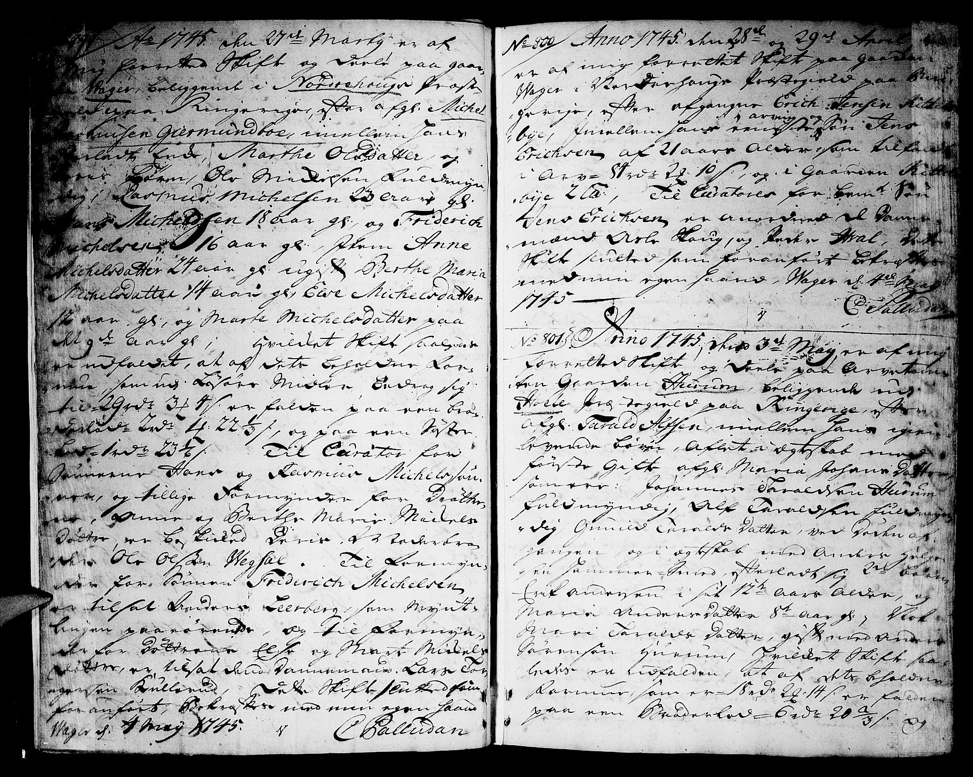 Eiker, Modum og Sigdal sorenskriveri, SAKO/A-123/H/Hb/Hbd/Hbdb/L0002.0: Innberetninger, 1744-1760, p. 3b-4a