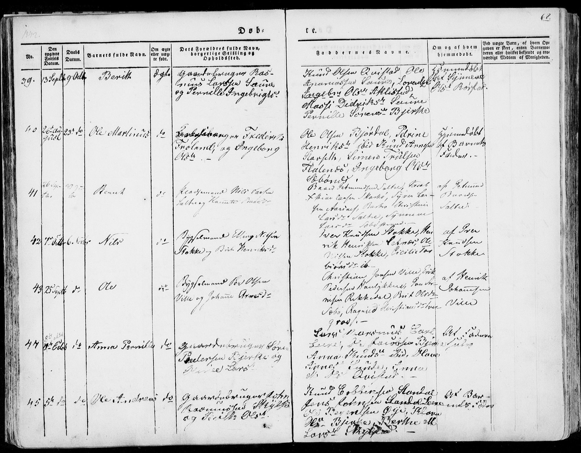 Ministerialprotokoller, klokkerbøker og fødselsregistre - Møre og Romsdal, AV/SAT-A-1454/515/L0208: Parish register (official) no. 515A04, 1830-1846, p. 68