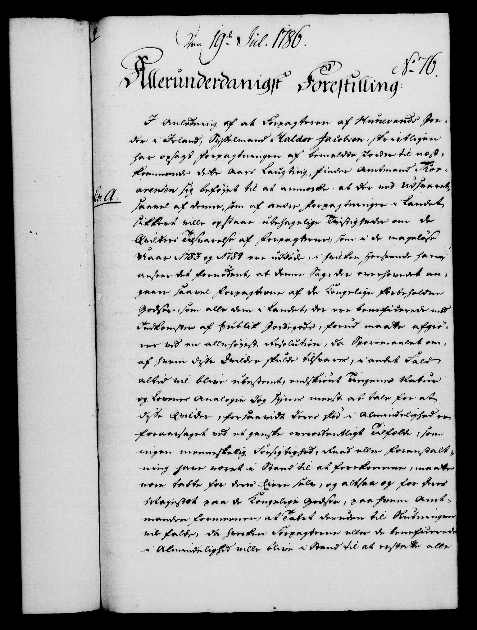 Rentekammeret, Kammerkanselliet, RA/EA-3111/G/Gf/Gfa/L0068: Norsk relasjons- og resolusjonsprotokoll (merket RK 52.68), 1786, p. 489