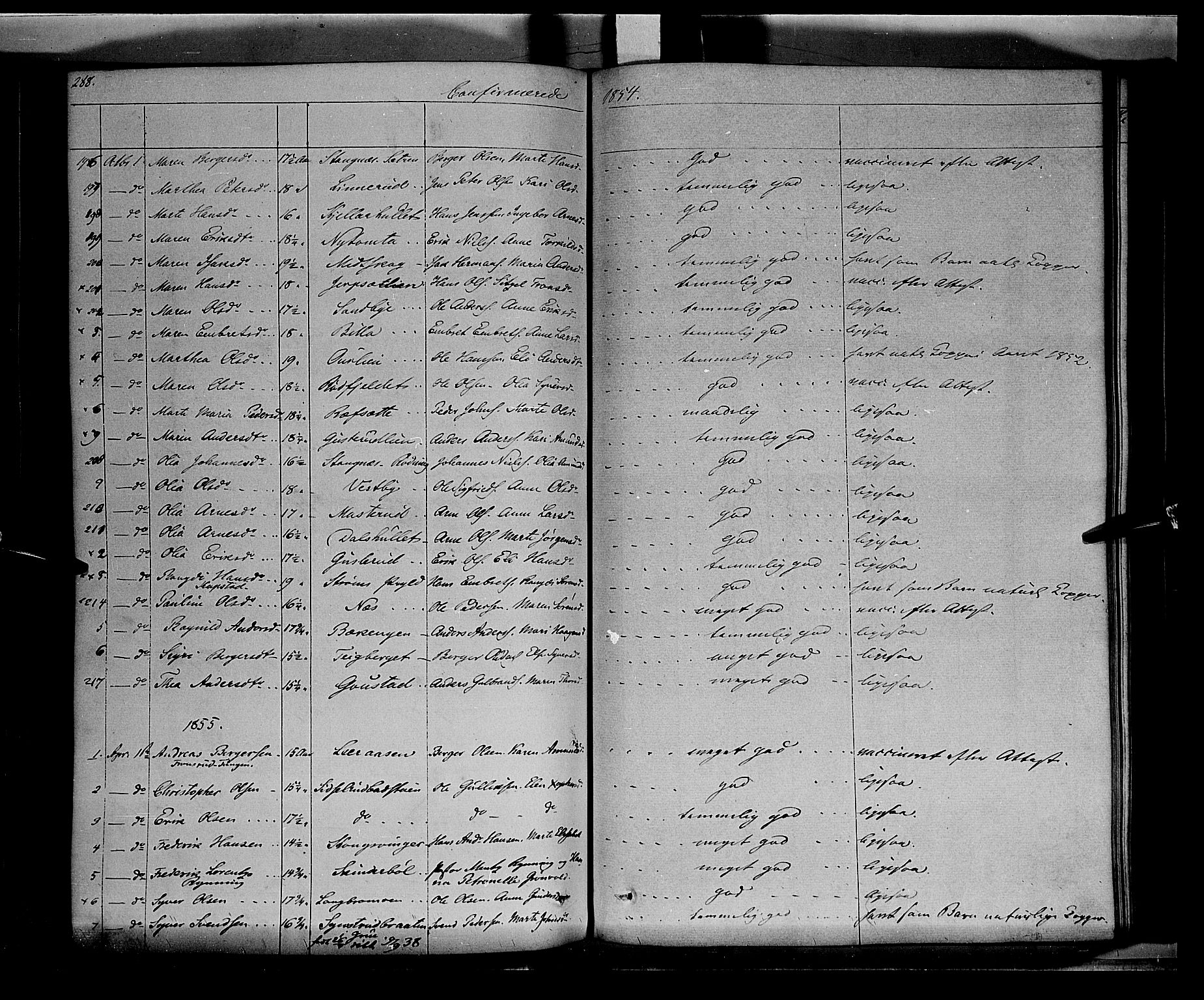 Vinger prestekontor, AV/SAH-PREST-024/H/Ha/Haa/L0009: Parish register (official) no. 9, 1847-1855, p. 288