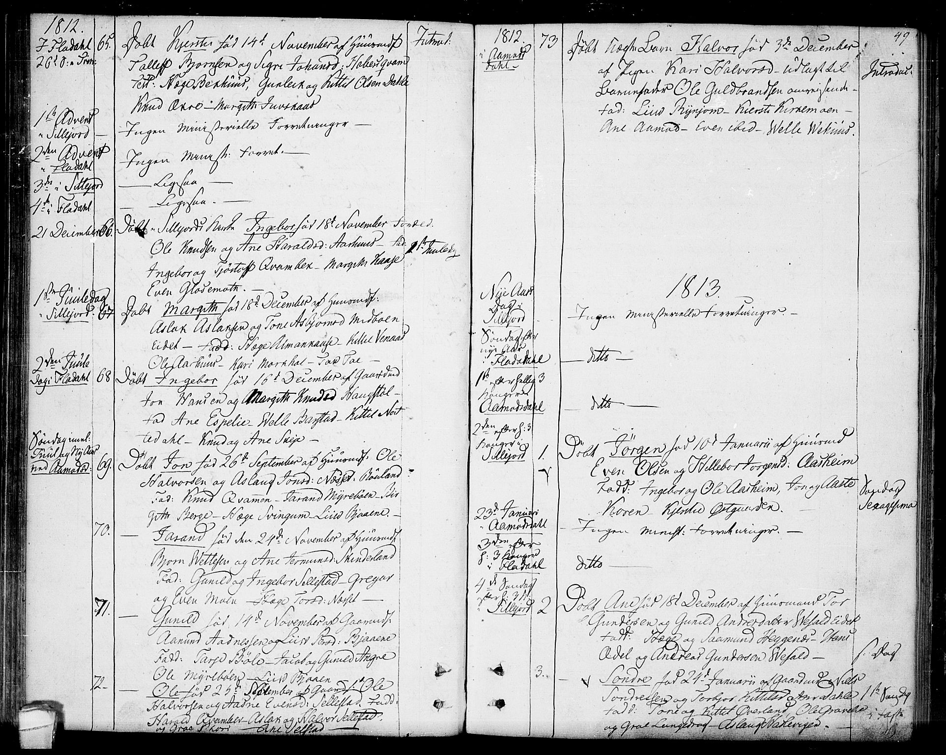 Seljord kirkebøker, SAKO/A-20/F/Fa/L0009: Parish register (official) no. I 9, 1801-1814, p. 49