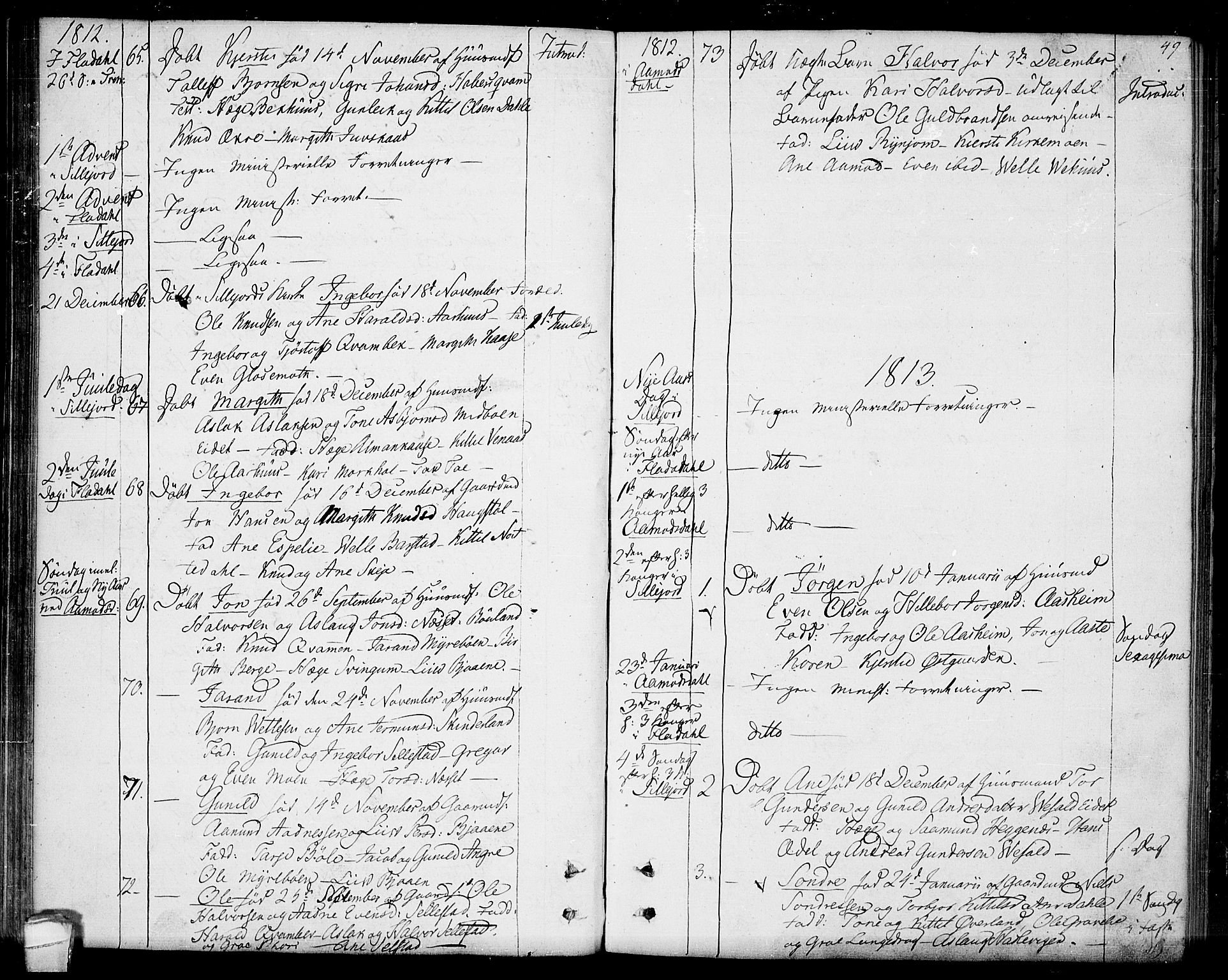 Seljord kirkebøker, AV/SAKO-A-20/F/Fa/L0009: Parish register (official) no. I 9, 1801-1814, p. 49