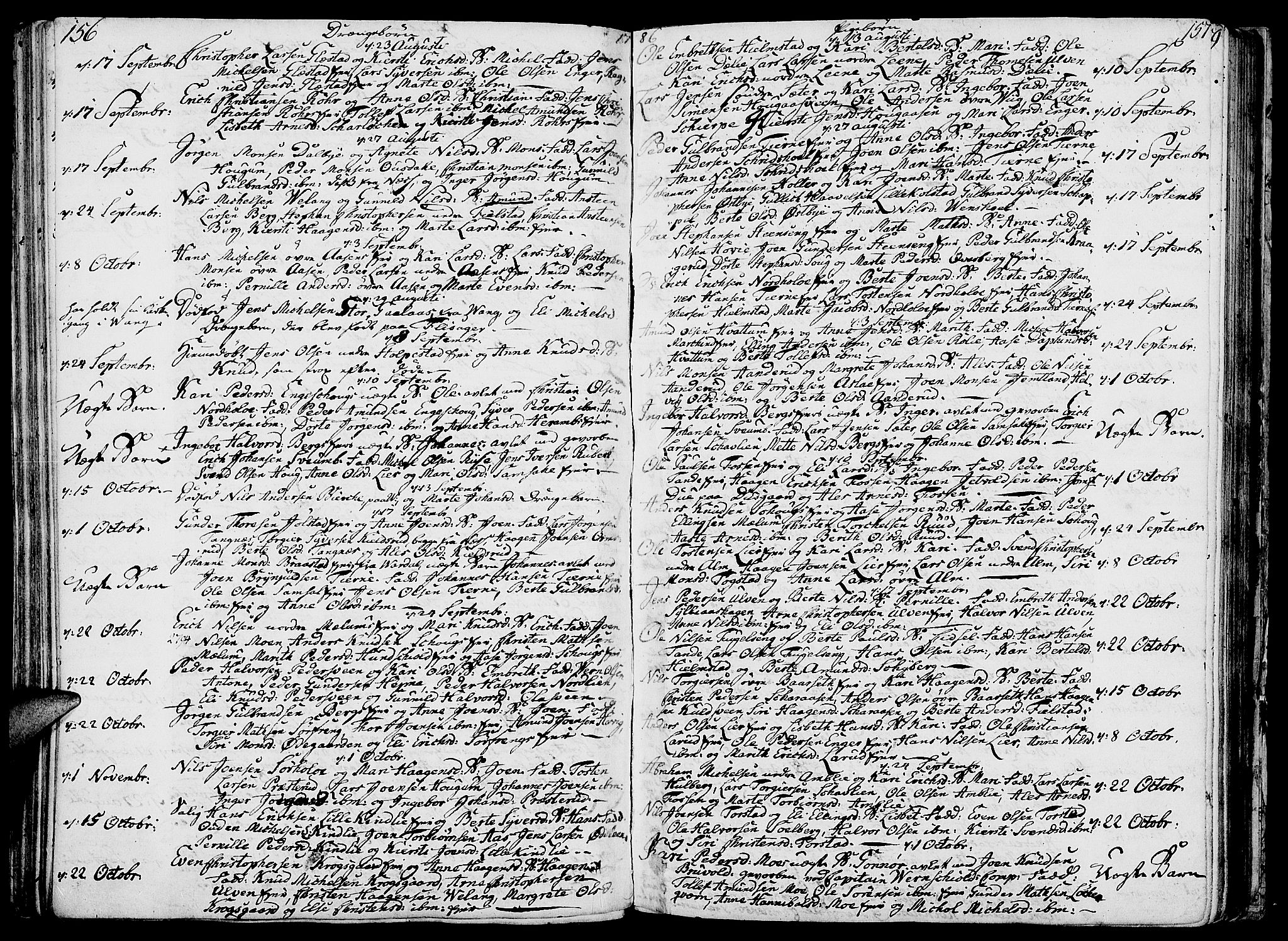 Ringsaker prestekontor, AV/SAH-PREST-014/K/Ka/L0003: Parish register (official) no. 3, 1775-1798, p. 156-157