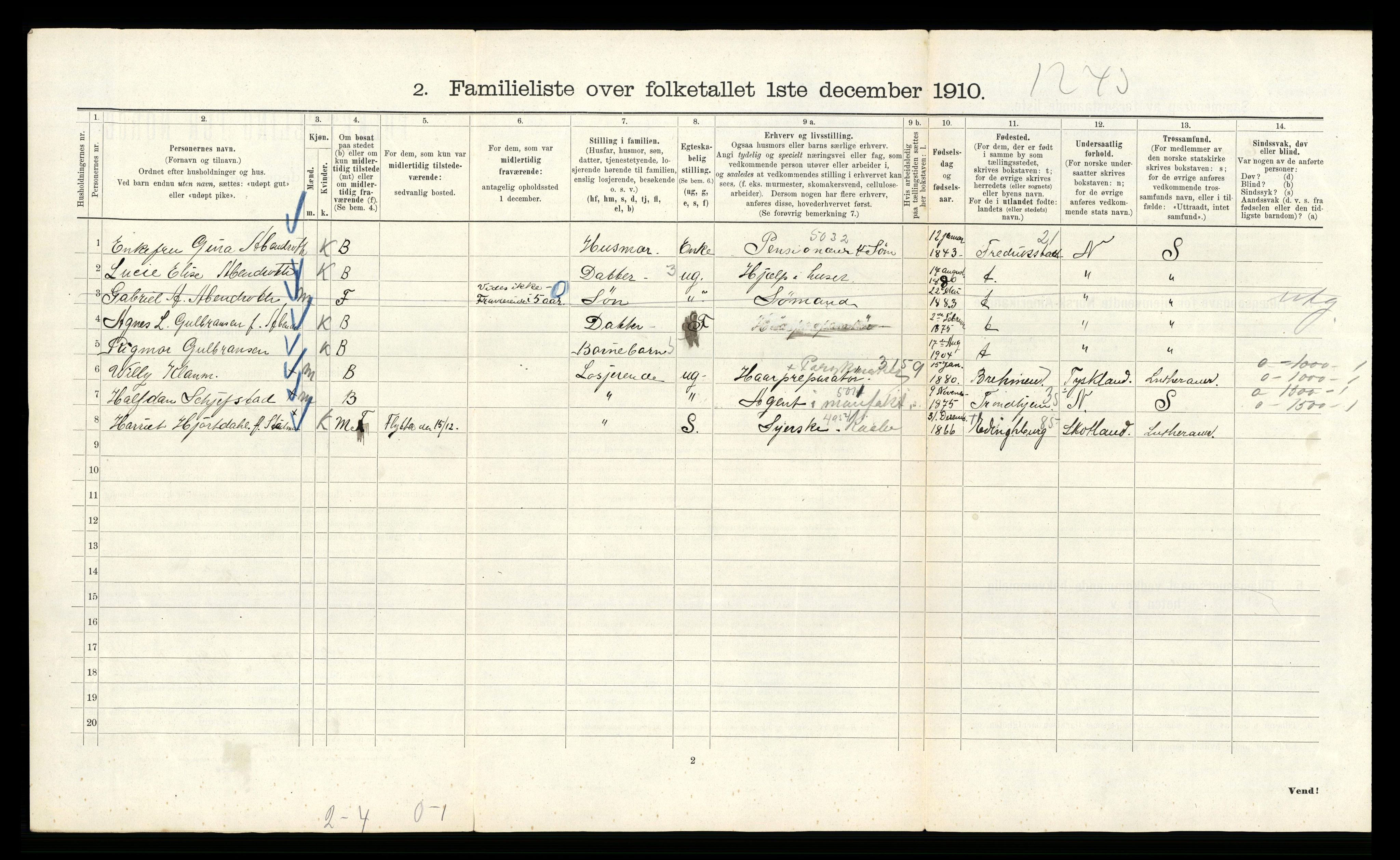 RA, 1910 census for Kristiania, 1910, p. 112776