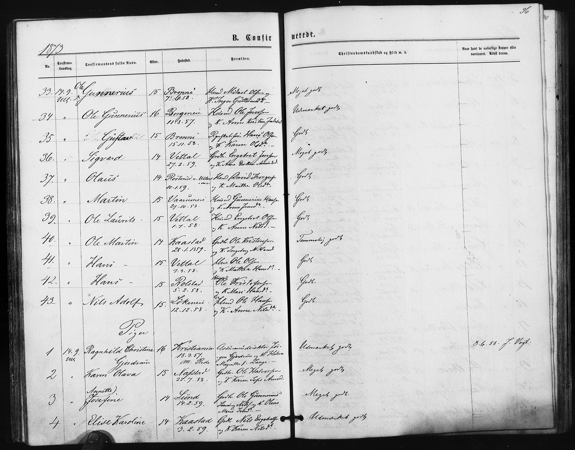 Ullensaker prestekontor Kirkebøker, SAO/A-10236a/F/Fa/L0017: Parish register (official) no. I 17, 1871-1875, p. 36