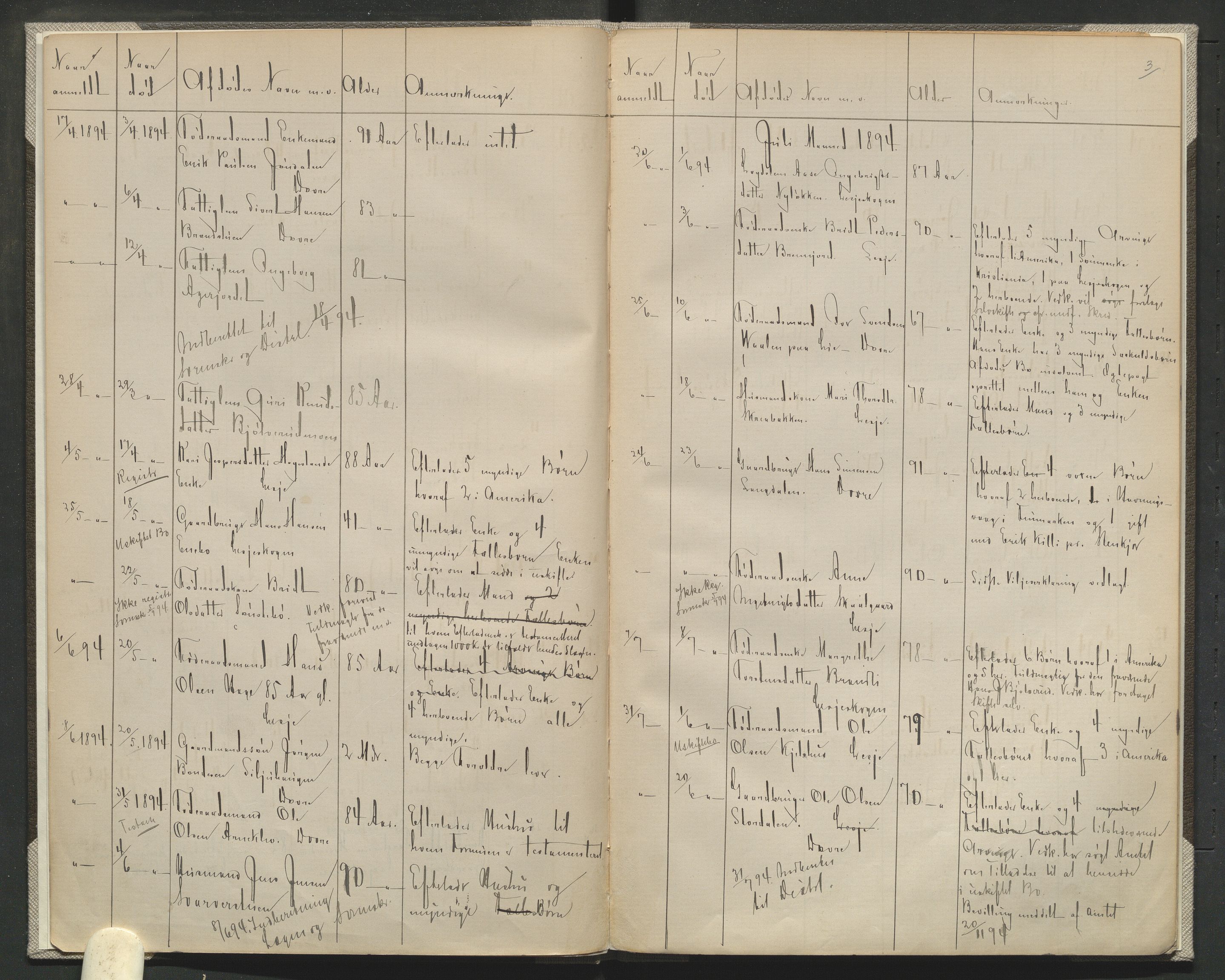 Lesja og Dovre lensmannskontor, AV/SAH-PGL-004/H/Ha/L0001/0002: Dødsfallsprotokoller / Dødsfallsprotokoll, 1893-1903, p. 3