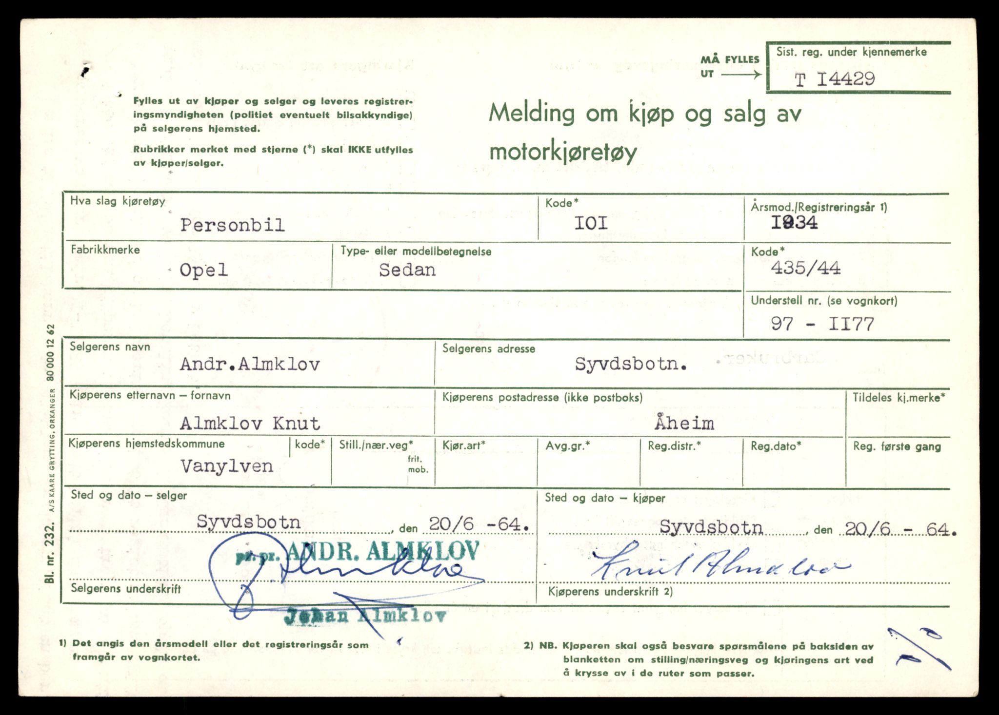 Møre og Romsdal vegkontor - Ålesund trafikkstasjon, AV/SAT-A-4099/F/Fe/L0045: Registreringskort for kjøretøy T 14320 - T 14444, 1927-1998, p. 2801