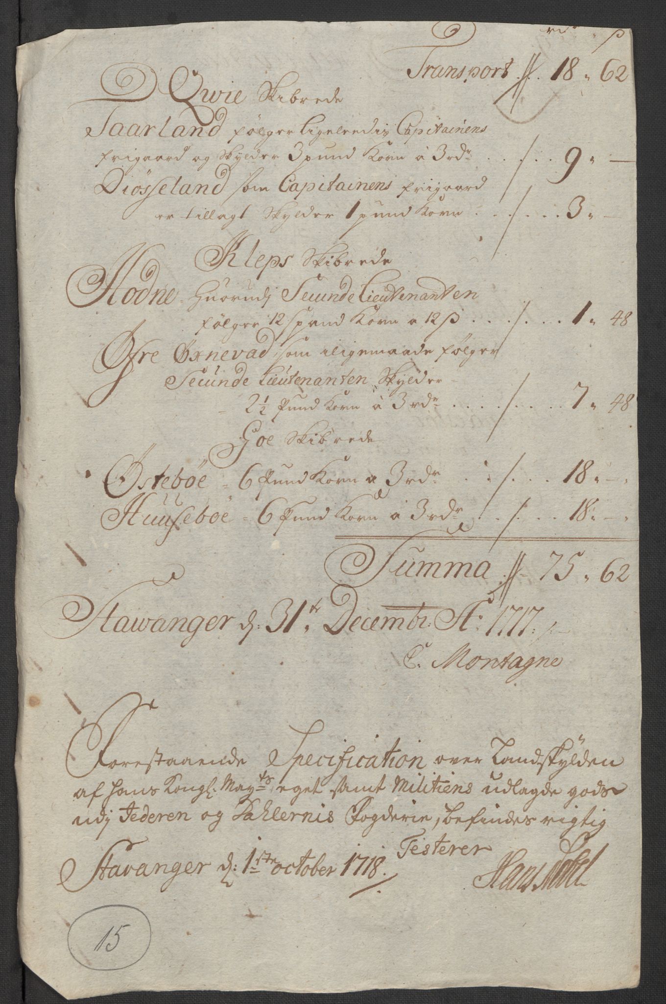 Rentekammeret inntil 1814, Reviderte regnskaper, Fogderegnskap, AV/RA-EA-4092/R46/L2742: Fogderegnskap Jæren og Dalane, 1717, p. 102