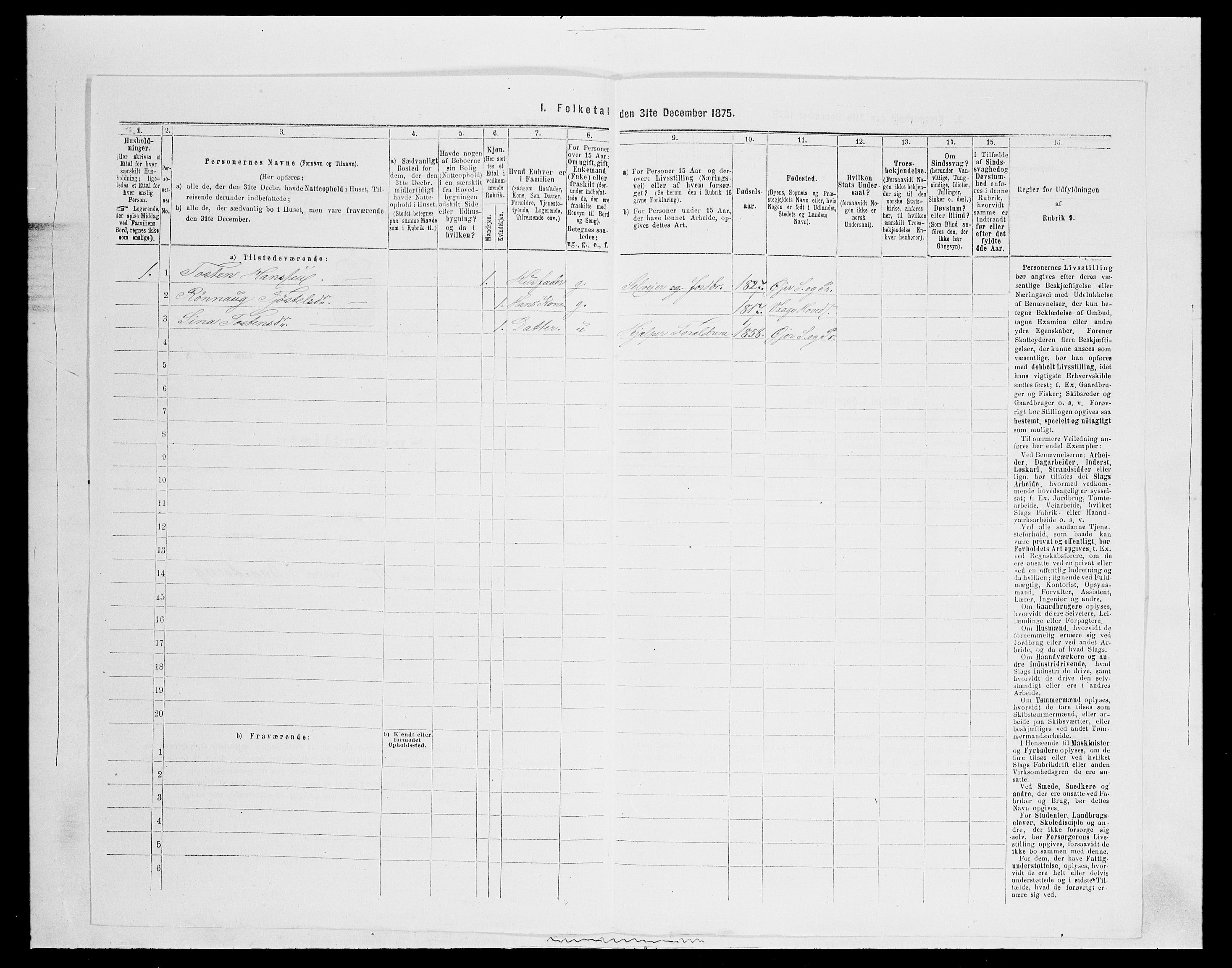 SAH, 1875 census for 0521P Øyer, 1875, p. 605