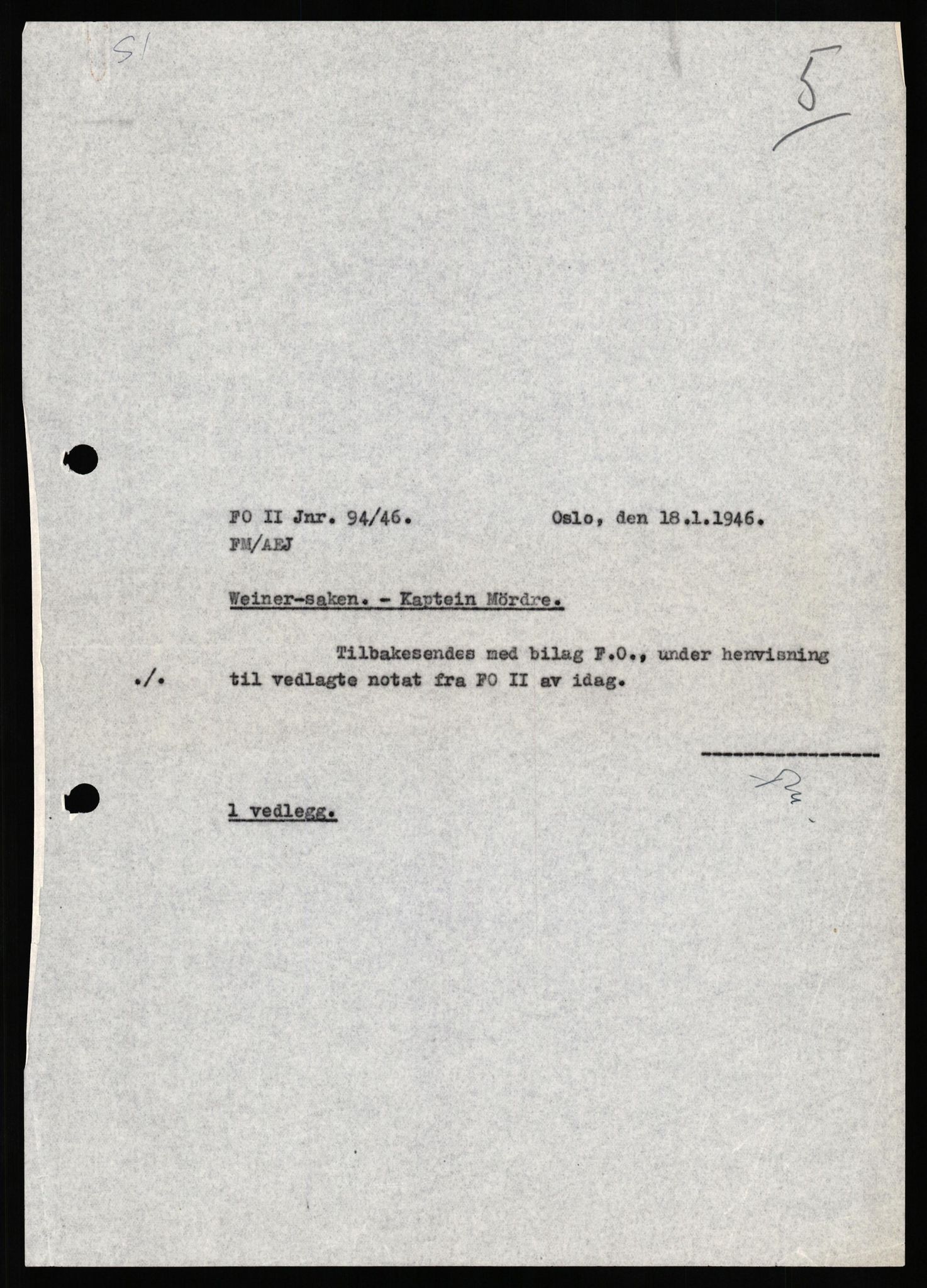 Forsvaret, Forsvarets overkommando II, AV/RA-RAFA-3915/D/Db/L0035: CI Questionaires. Tyske okkupasjonsstyrker i Norge. Tyskere., 1945-1946, p. 231