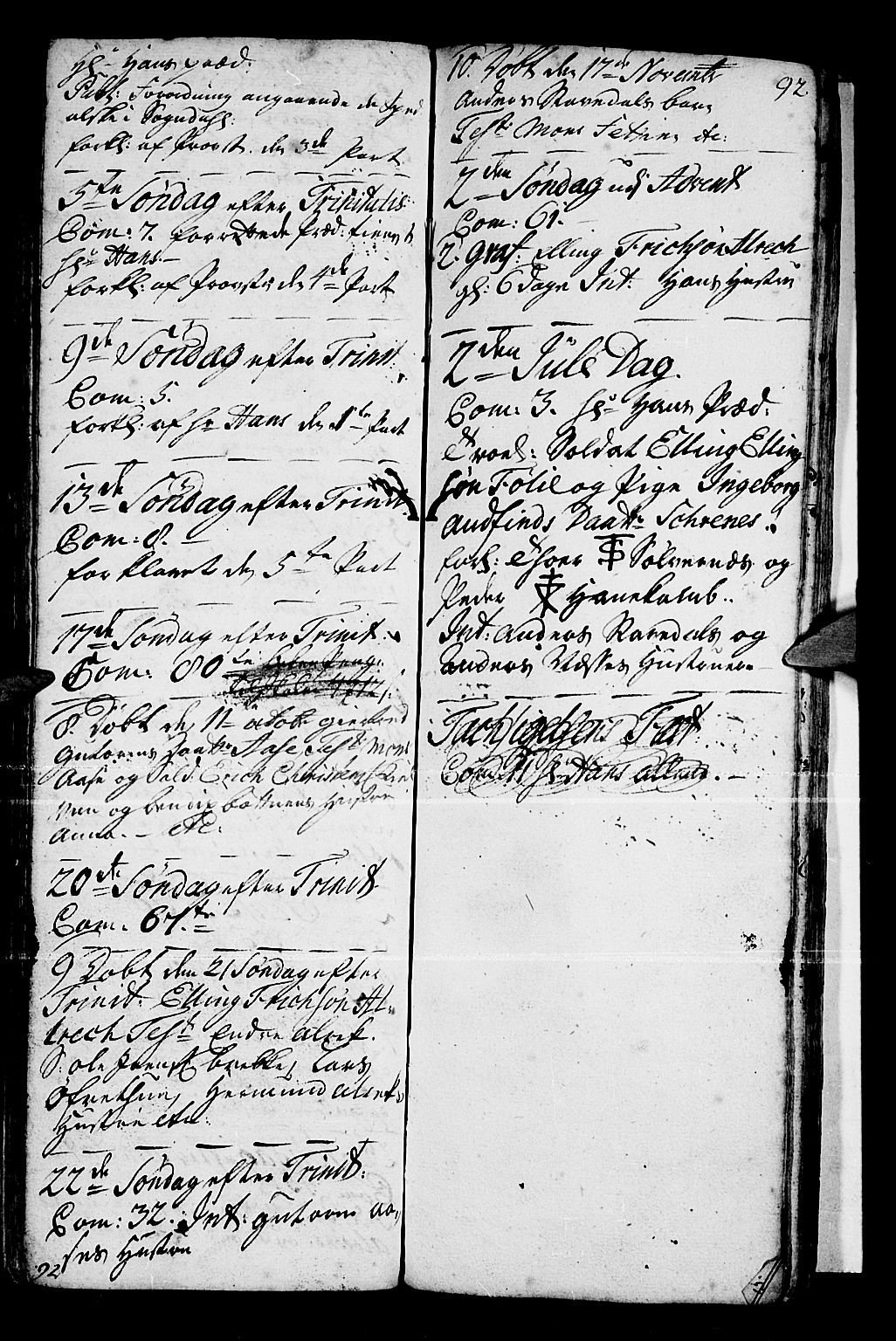 Vik sokneprestembete, AV/SAB-A-81501/H/Haa/Haaa/L0001: Parish register (official) no. A 1 / 2, 1727-1739, p. 92