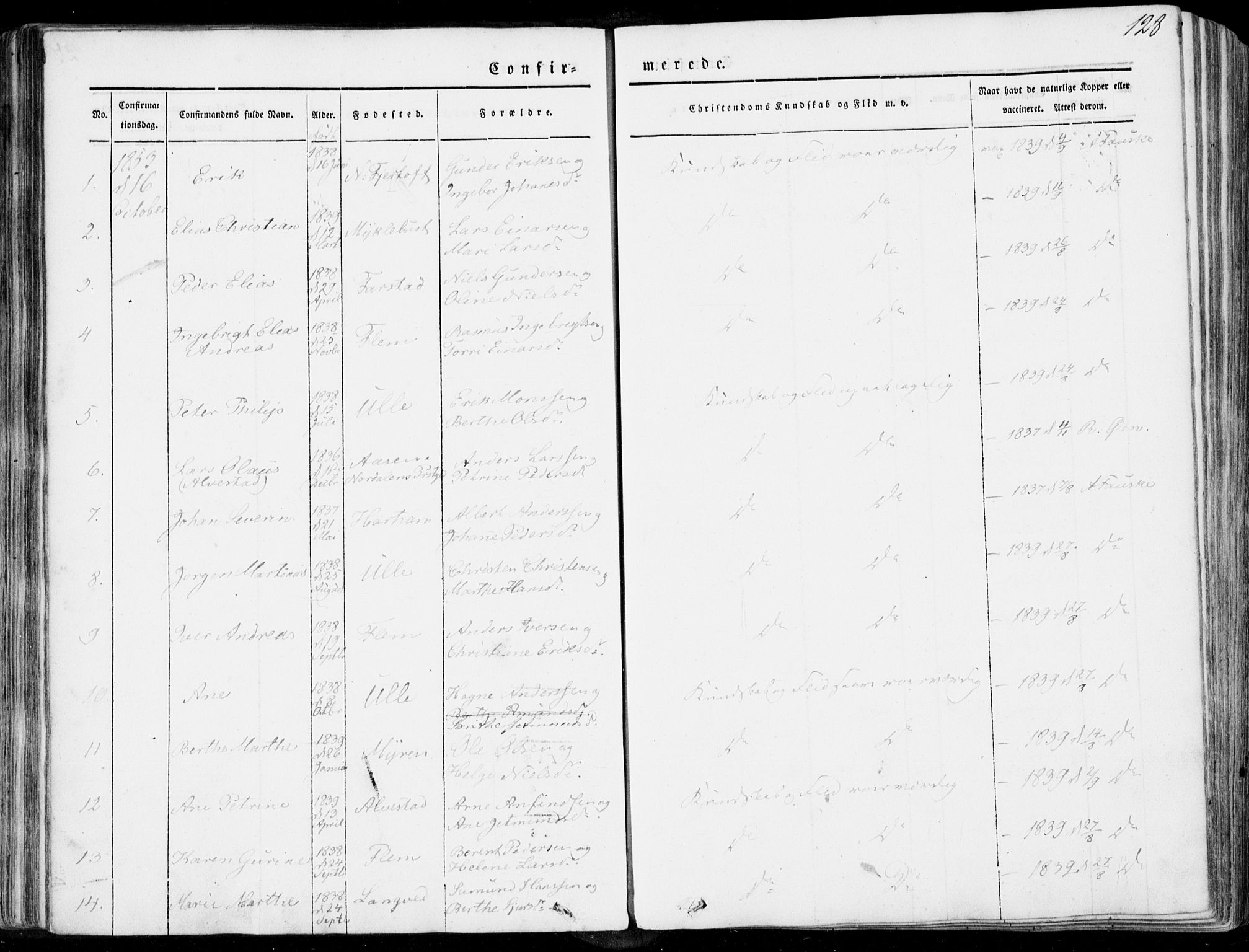 Ministerialprotokoller, klokkerbøker og fødselsregistre - Møre og Romsdal, AV/SAT-A-1454/536/L0497: Parish register (official) no. 536A06, 1845-1865, p. 128