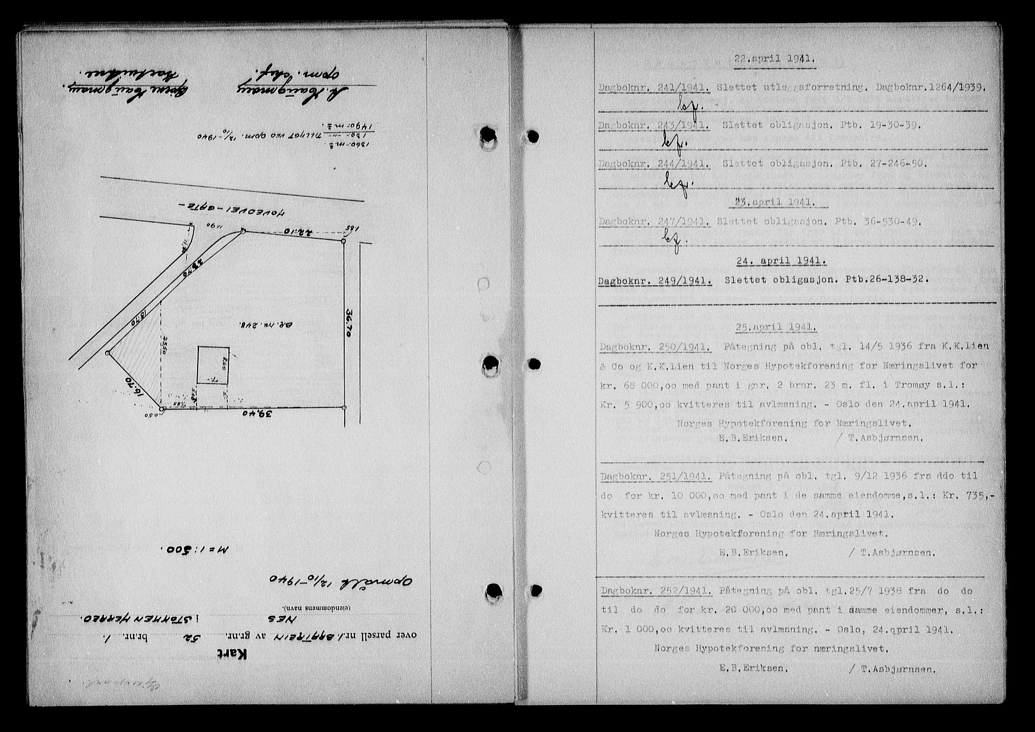 Nedenes sorenskriveri, SAK/1221-0006/G/Gb/Gba/L0048: Mortgage book no. A-II, 1940-1941, Diary no: : 241/1941