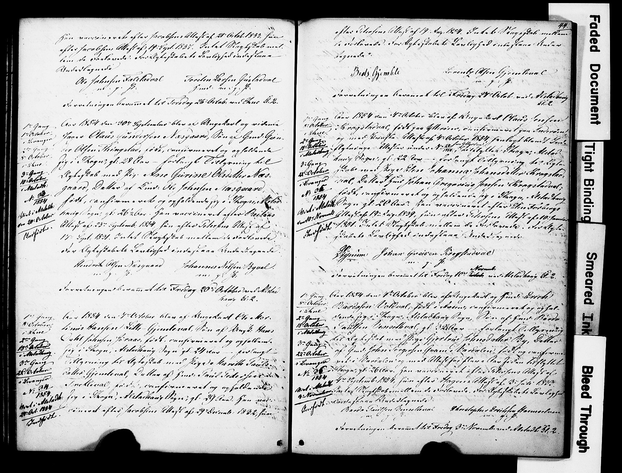 Ministerialprotokoller, klokkerbøker og fødselsregistre - Nord-Trøndelag, AV/SAT-A-1458/717/L0161: Best man's statements no. 717A11, 1850-1895, p. 44