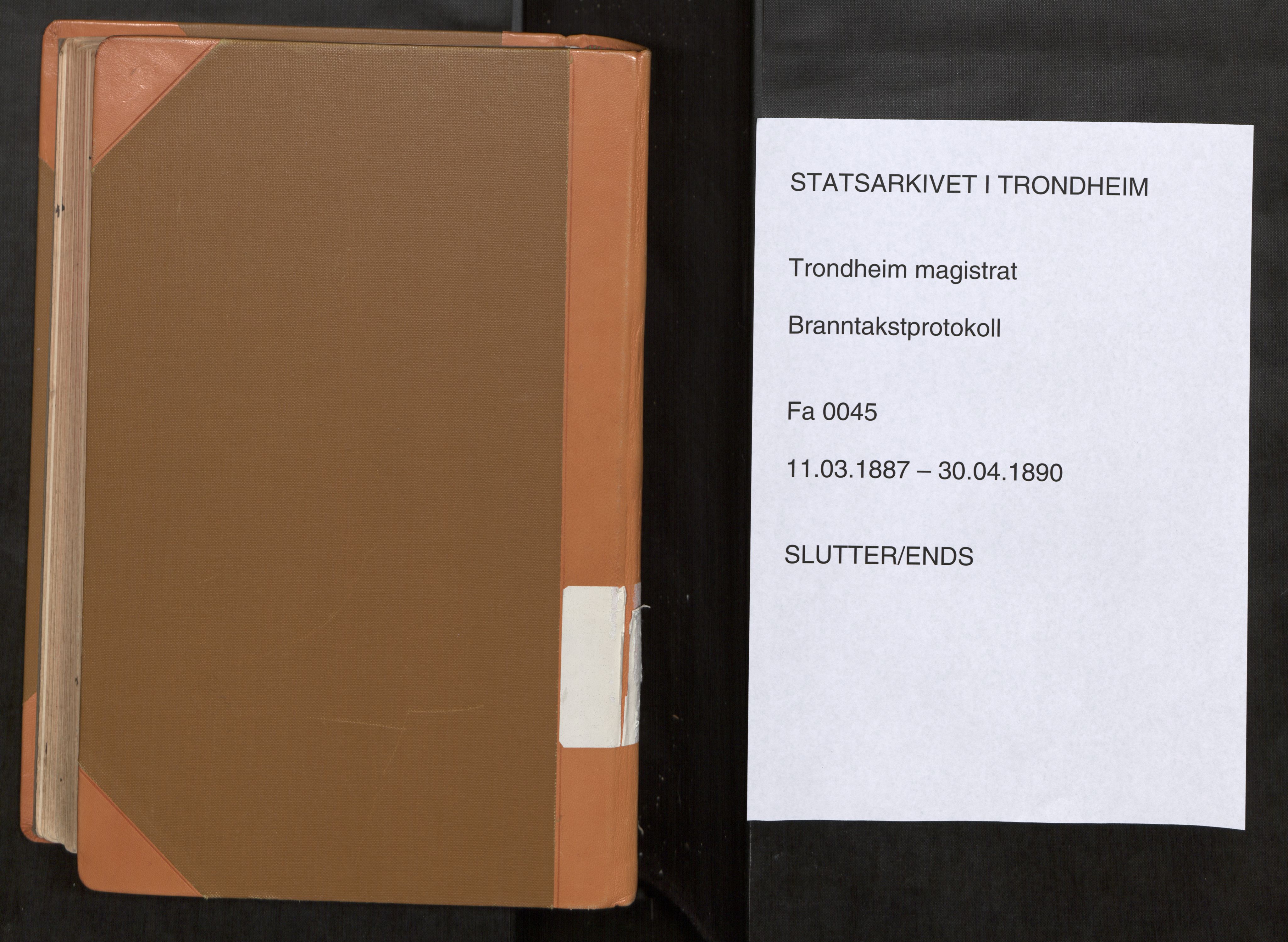 Norges Brannkasse Trondheim magistrat, SAT/A-5590/Fa/L0053: Branntakstprotokoll R, 1887-1890