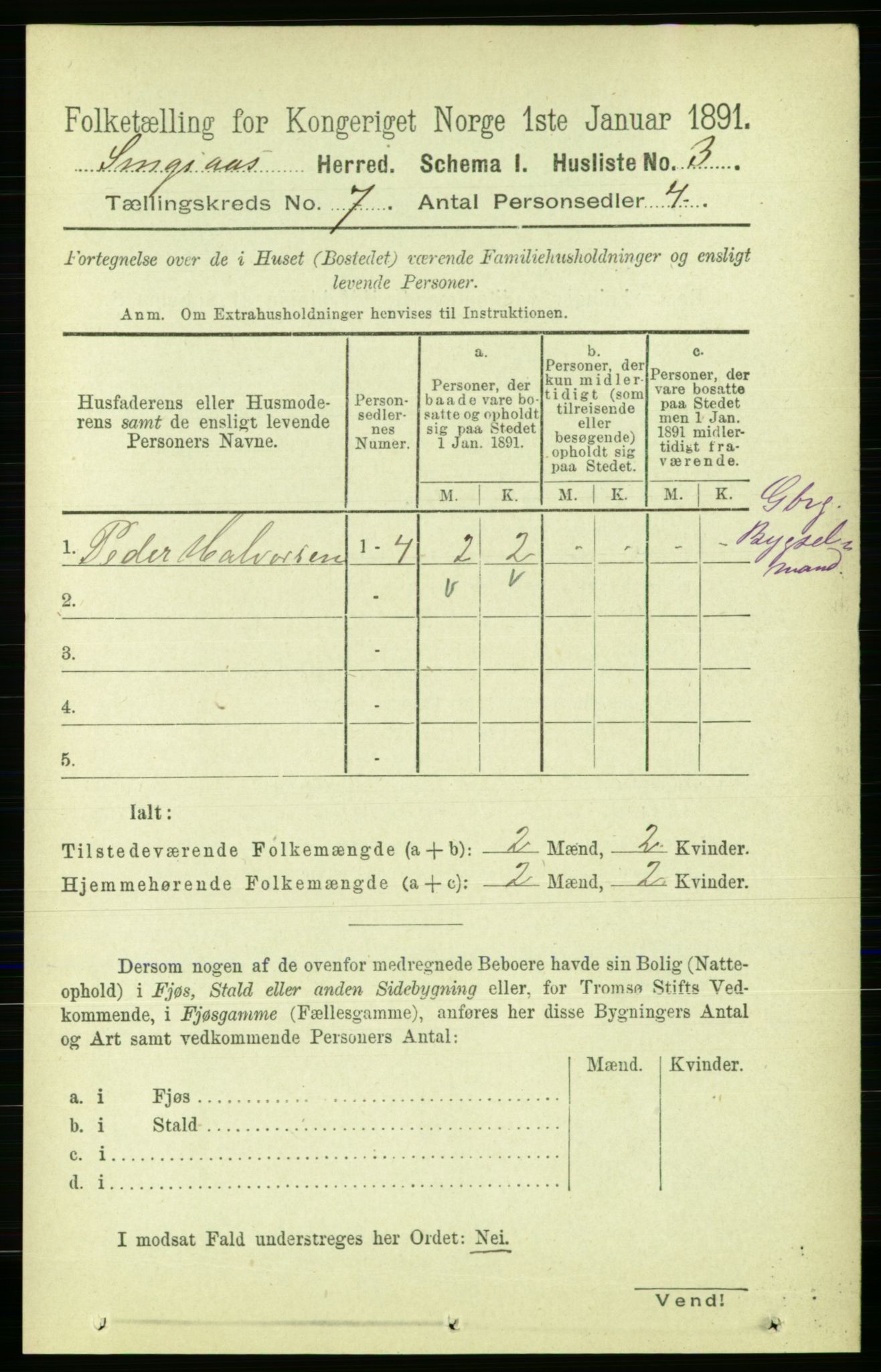 RA, 1891 census for 1646 Singsås, 1891, p. 1564