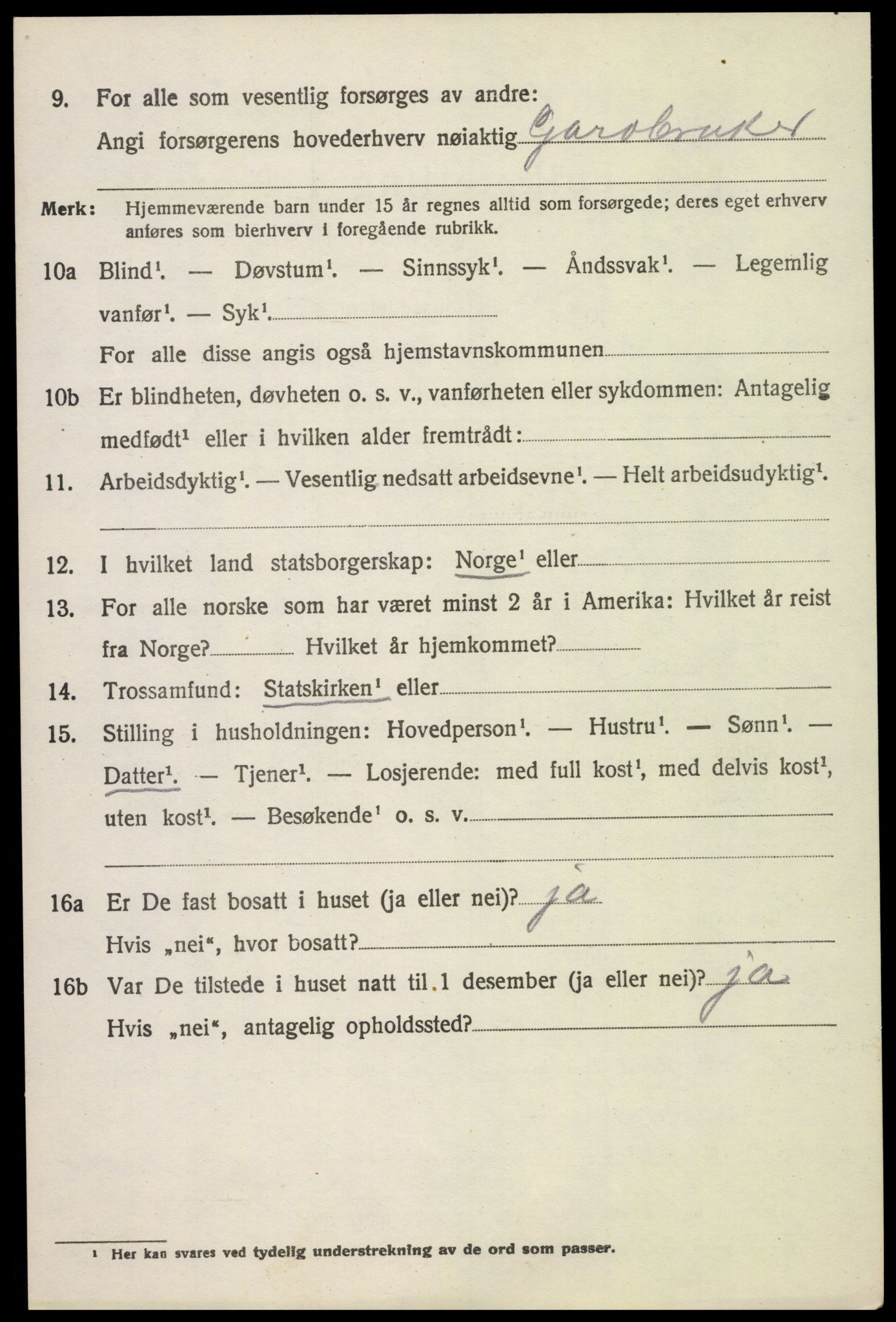 SAH, 1920 census for Nord-Fron, 1920, p. 10015