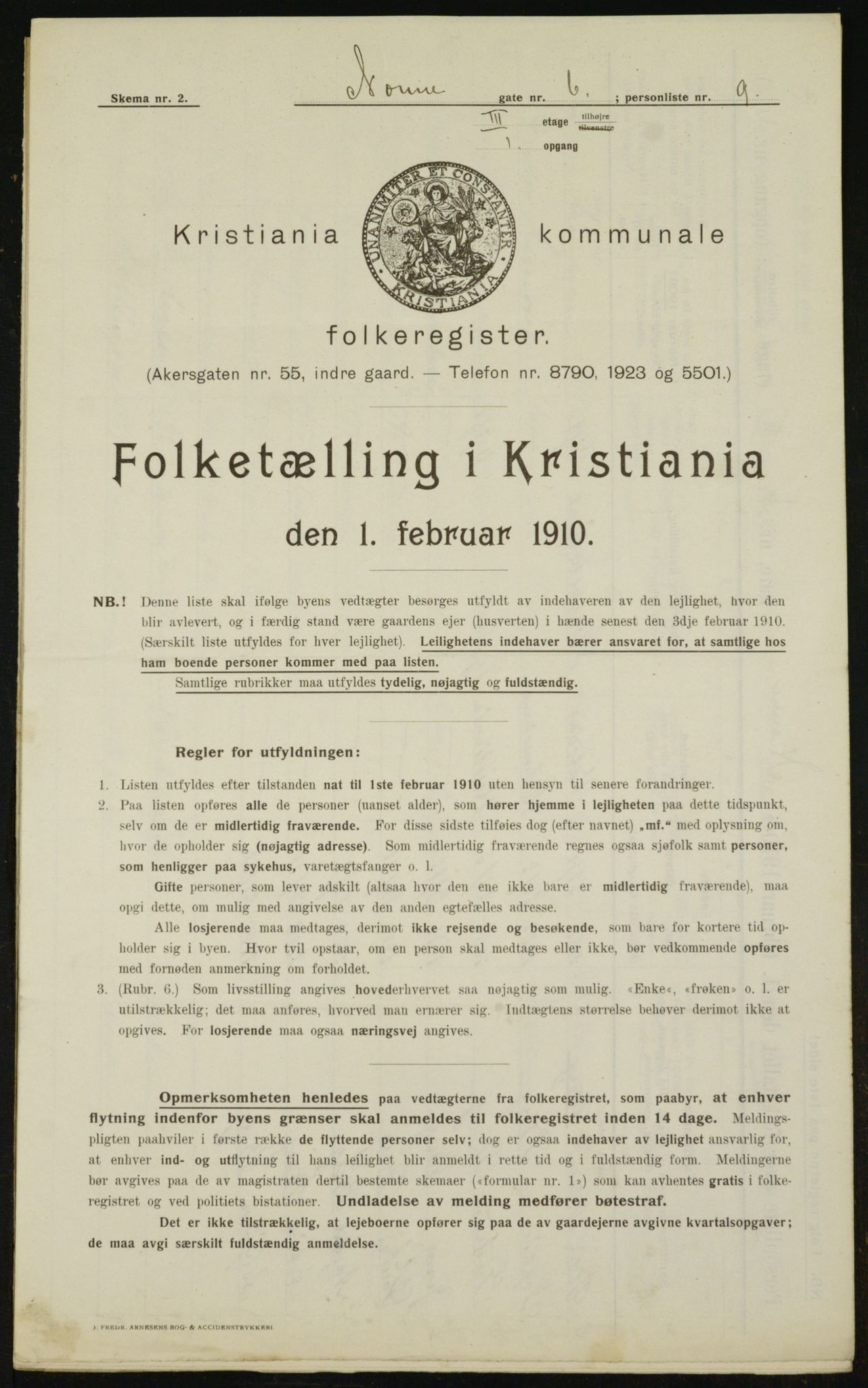 OBA, Municipal Census 1910 for Kristiania, 1910, p. 68944