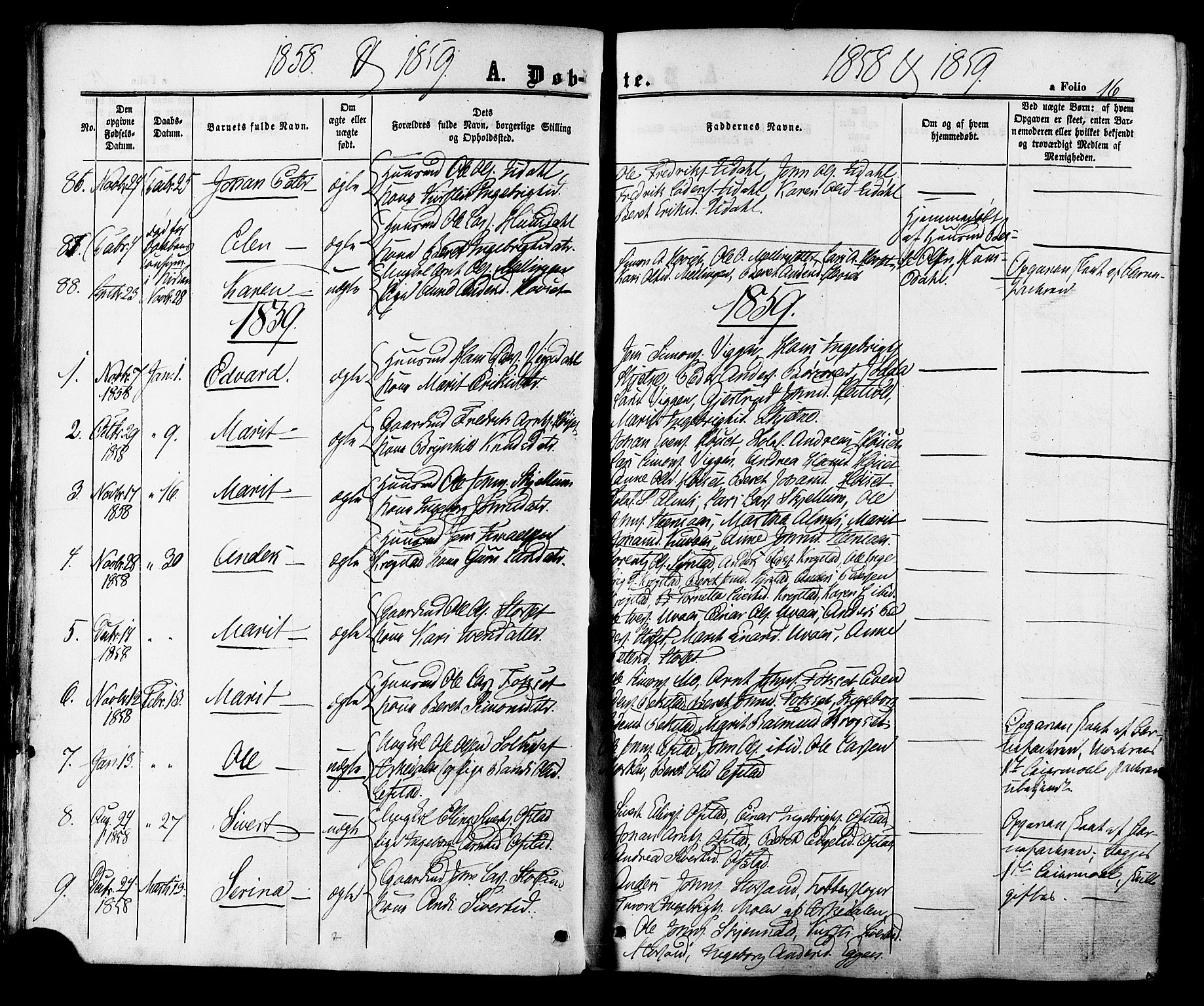Ministerialprotokoller, klokkerbøker og fødselsregistre - Sør-Trøndelag, SAT/A-1456/665/L0772: Parish register (official) no. 665A07, 1856-1878, p. 16