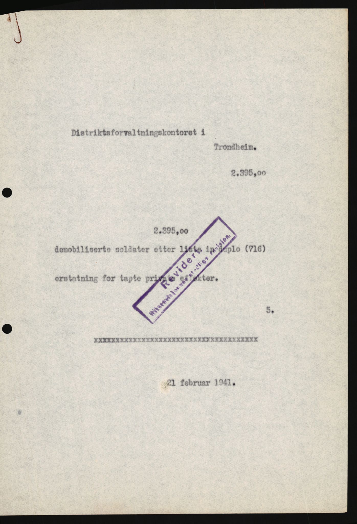 Justisdepartementet, Oppgjørsavdelingen, AV/RA-S-1056/G/Ga/L0005: Anvisningsliste nr. 385-388, 390-410, 662-725, 728-732, 736-740 og 1106-1140 over utbetalte effektsaker, 1940-1942, p. 521