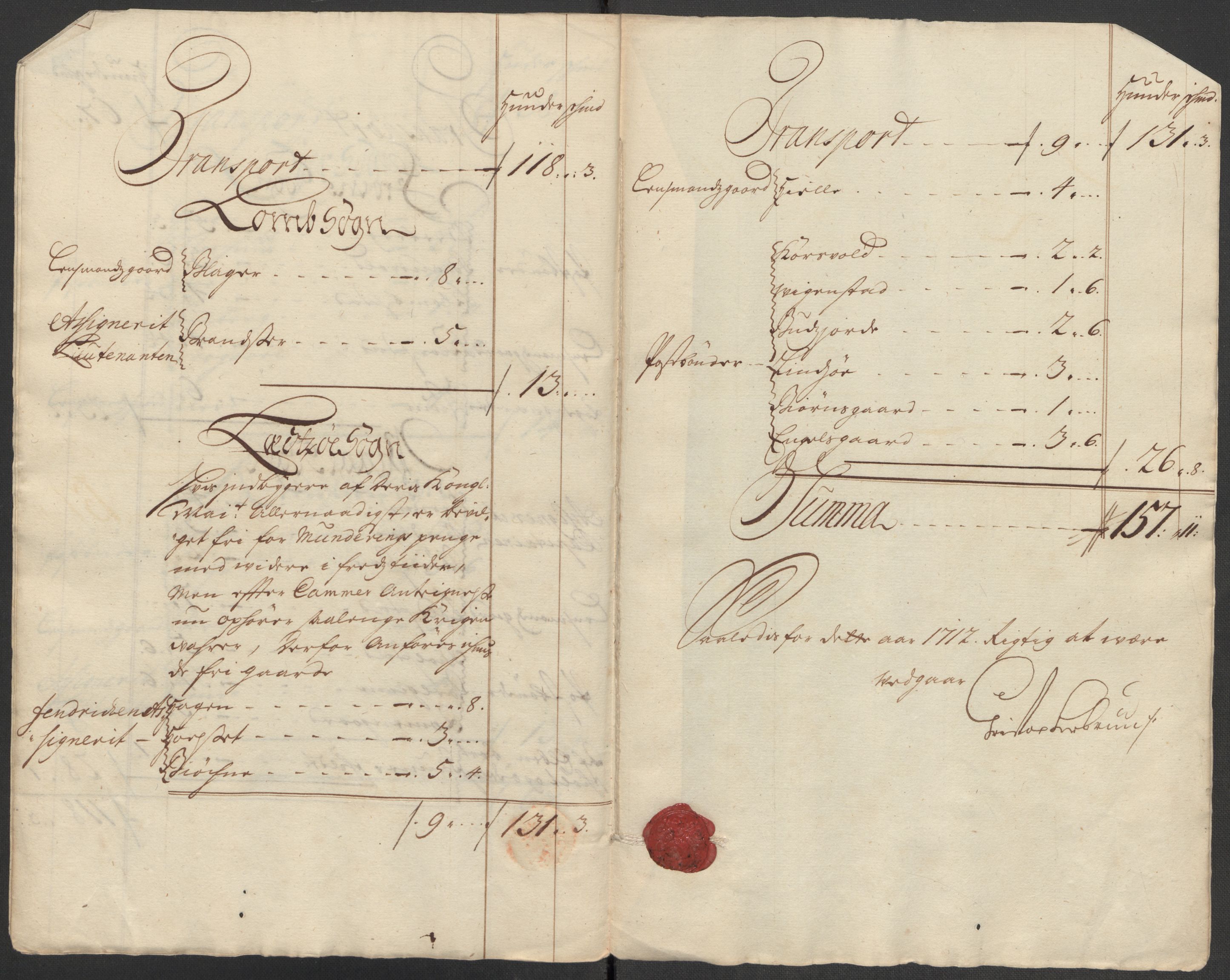 Rentekammeret inntil 1814, Reviderte regnskaper, Fogderegnskap, AV/RA-EA-4092/R17/L1181: Fogderegnskap Gudbrandsdal, 1712, p. 234