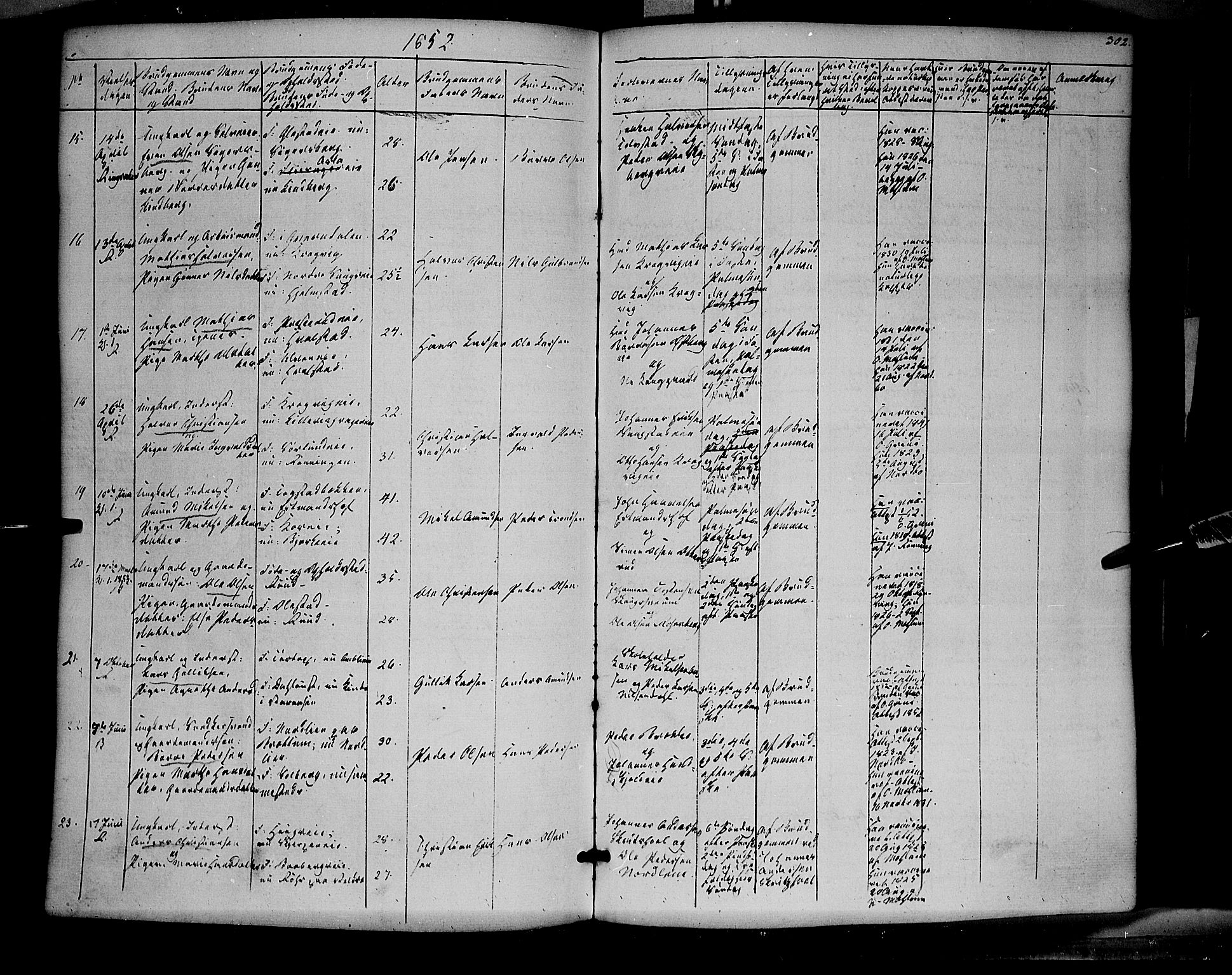 Ringsaker prestekontor, AV/SAH-PREST-014/K/Ka/L0009: Parish register (official) no. 9, 1850-1860, p. 302