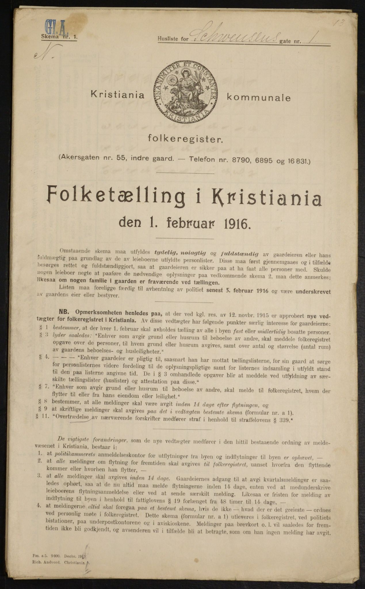 OBA, Municipal Census 1916 for Kristiania, 1916, p. 94834