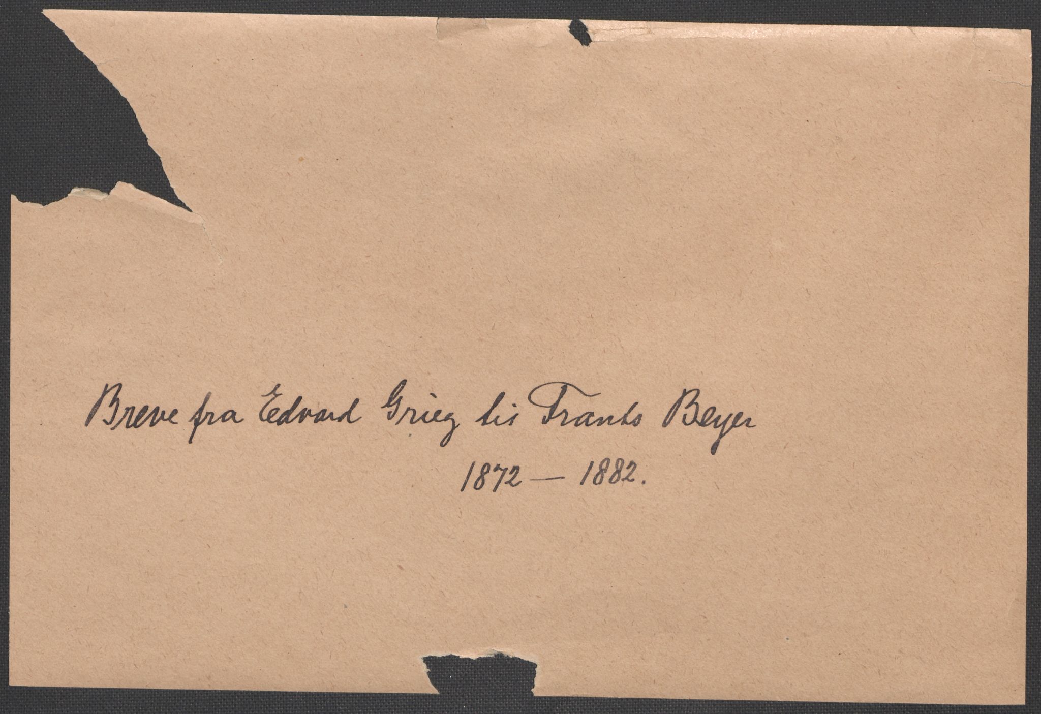 Beyer, Frants, AV/RA-PA-0132/F/L0001: Brev fra Edvard Grieg til Frantz Beyer og "En del optegnelser som kan tjene til kommentar til brevene" av Marie Beyer, 1872-1907, p. 31