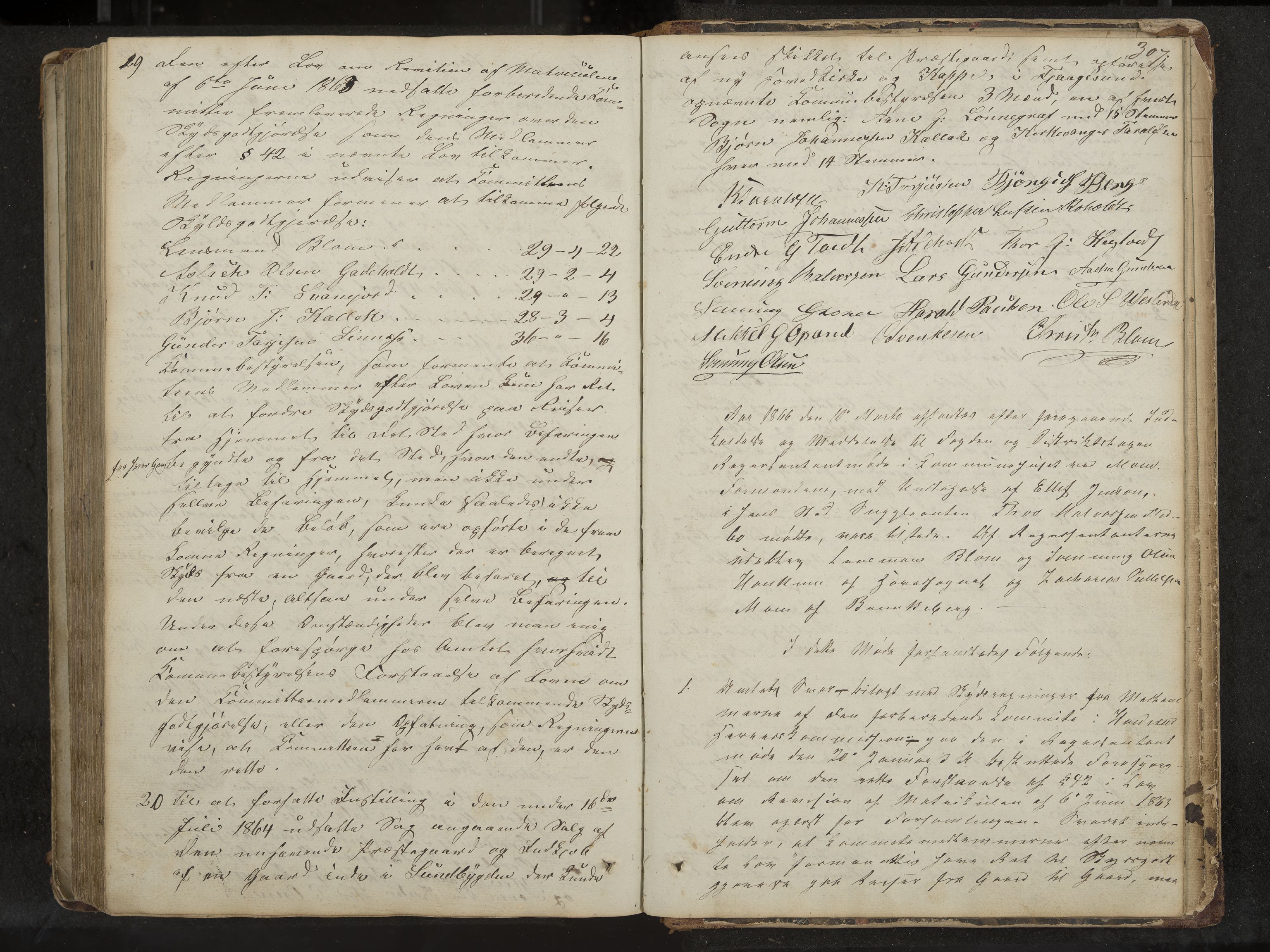 Kviteseid formannskap og sentraladministrasjon, IKAK/0829021/A/Aa/L0001: Møtebok med register, 1837-1866, p. 307