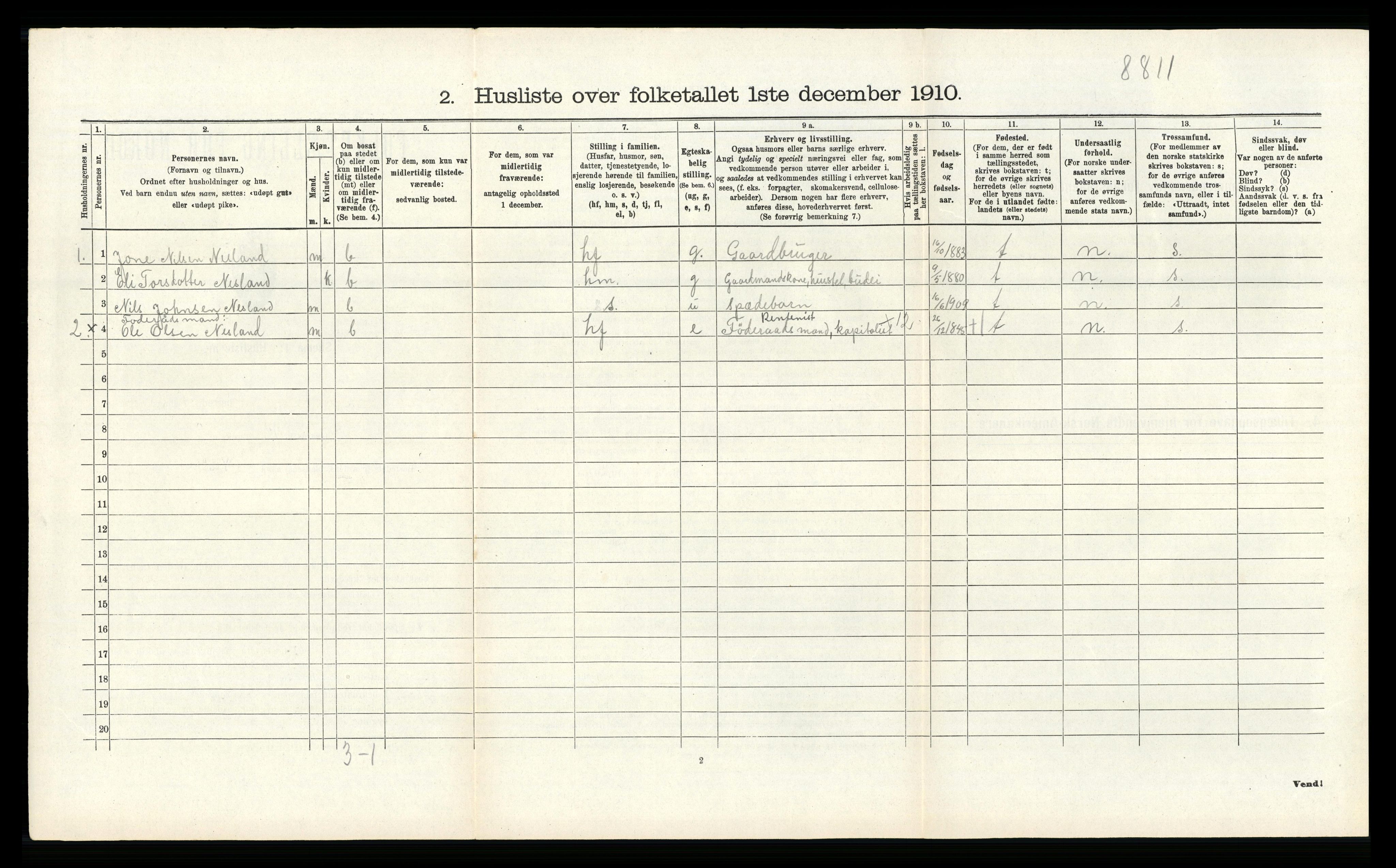 RA, 1910 census for Hjelmeland, 1910, p. 459