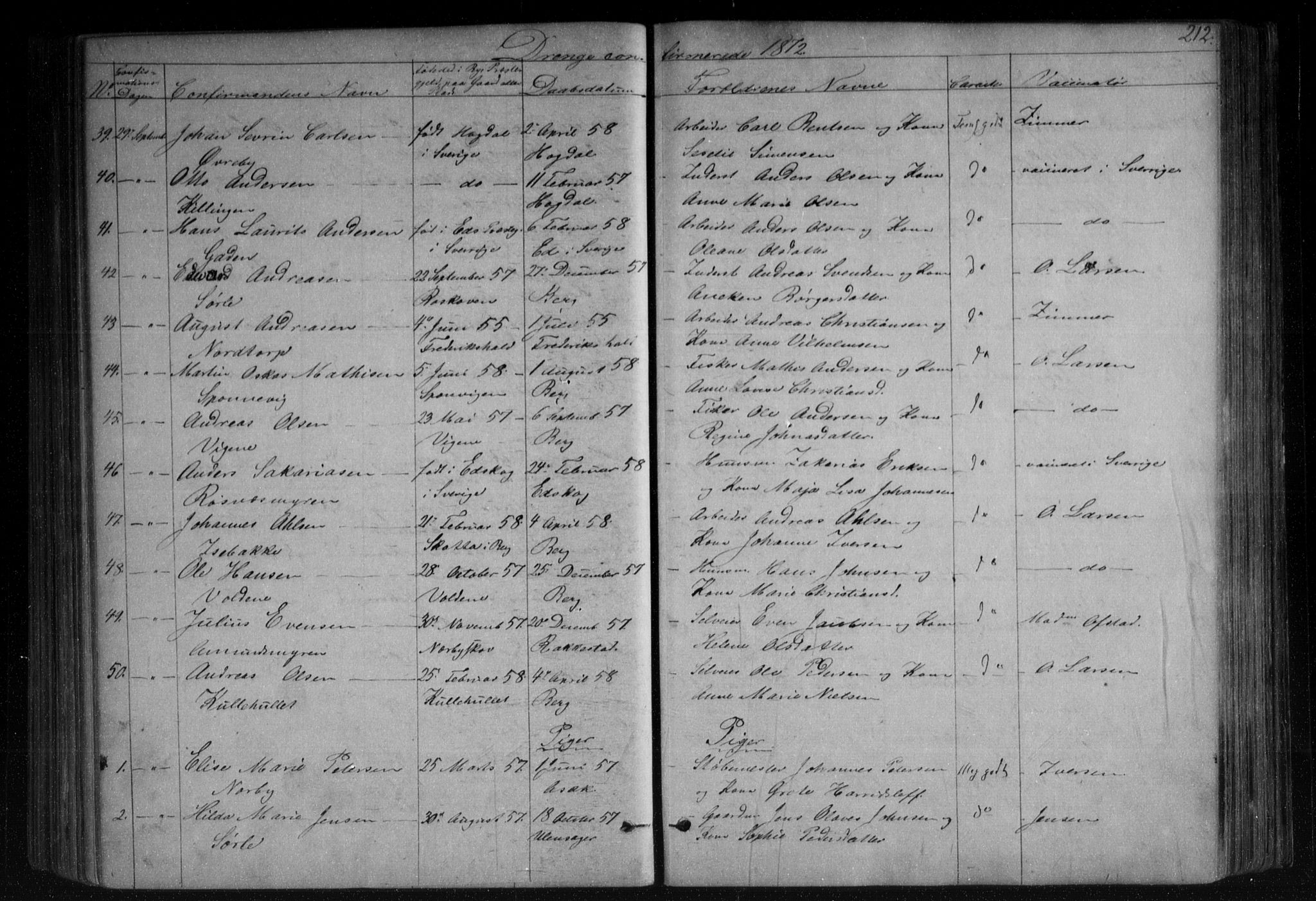 Berg prestekontor Kirkebøker, AV/SAO-A-10902/F/Fa/L0005: Parish register (official) no. I 5, 1861-1877, p. 212