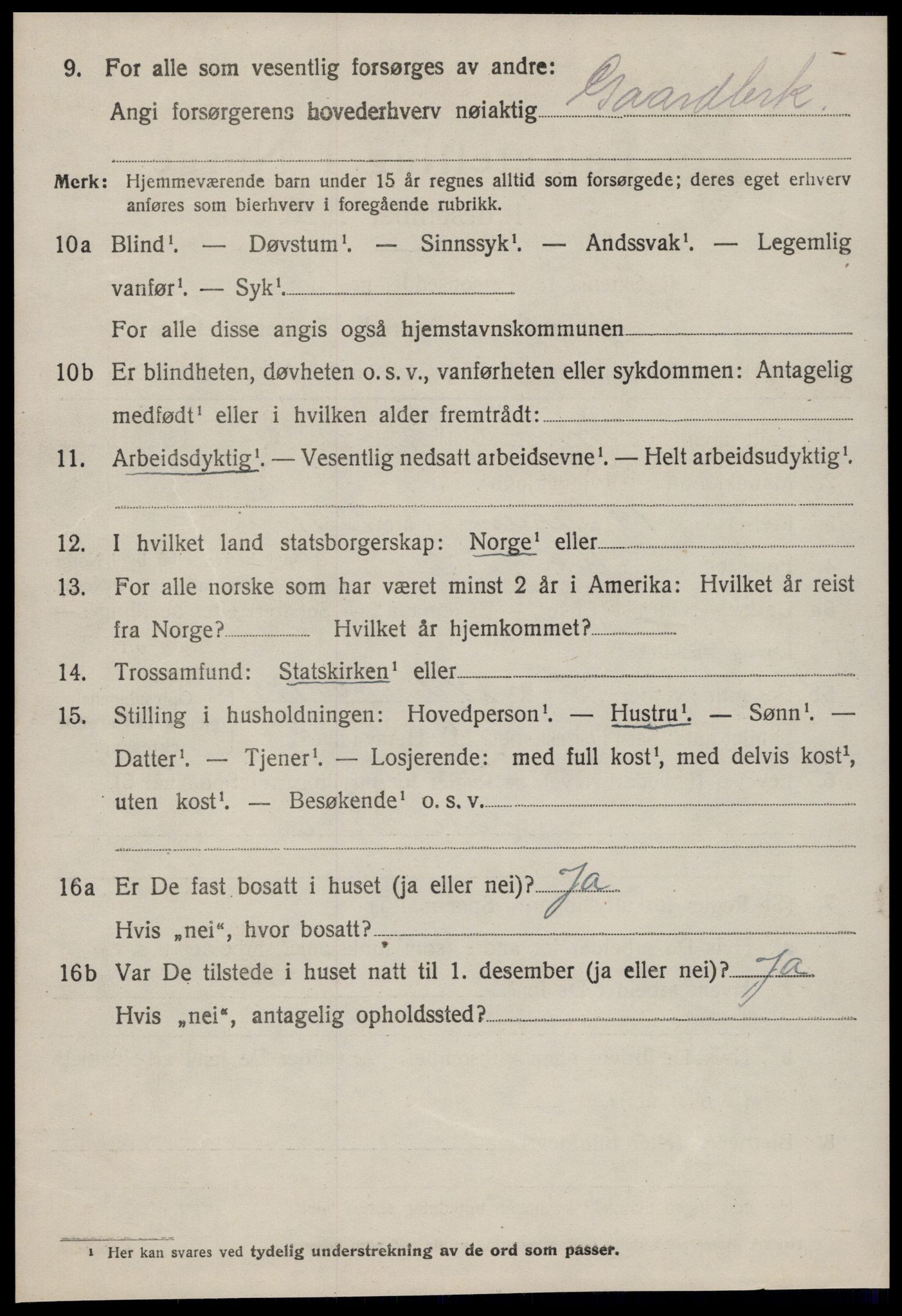 SAT, 1920 census for Tingvoll, 1920, p. 5097