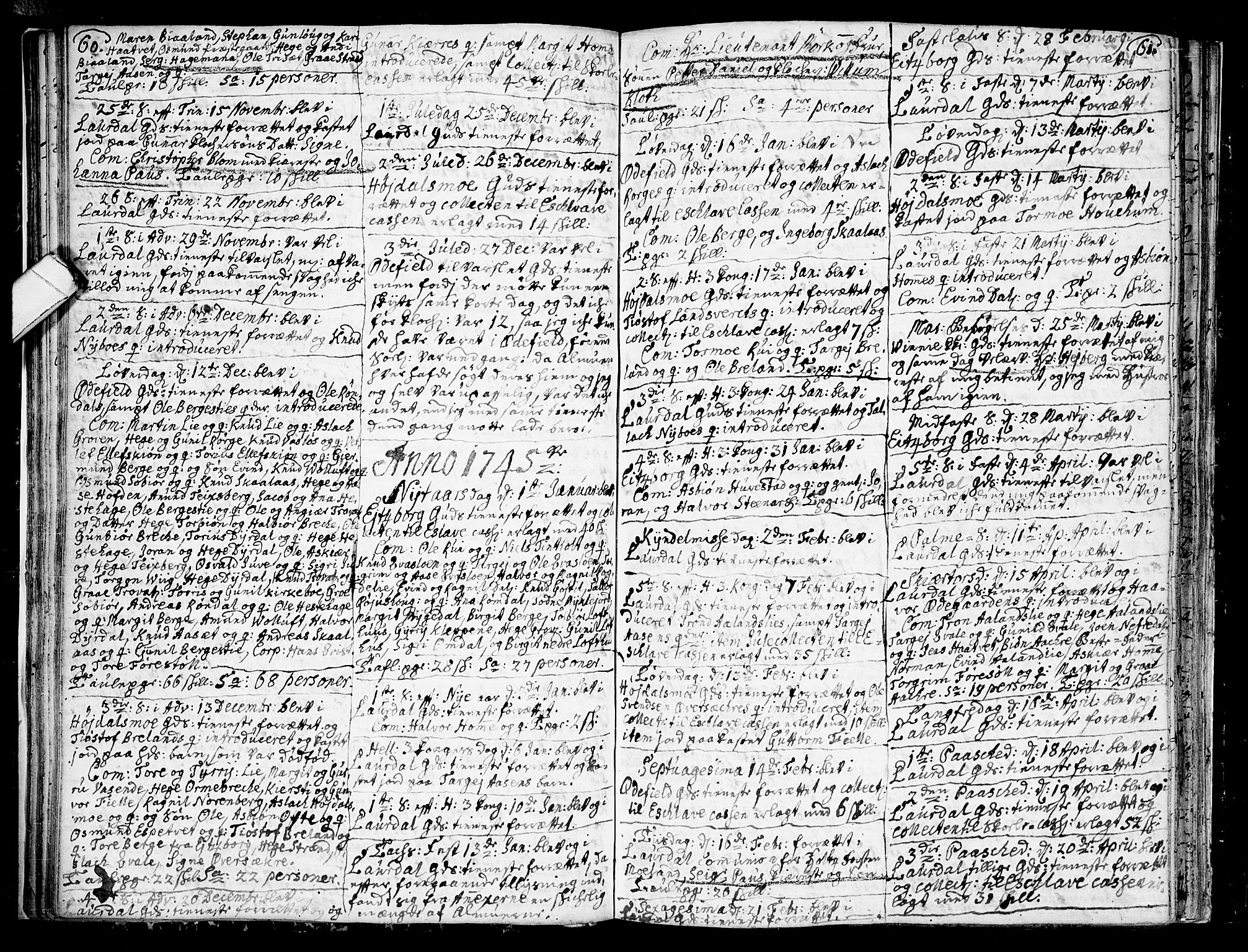 Lårdal kirkebøker, SAKO/A-284/F/Fa/L0002: Parish register (official) no. I 2, 1734-1754, p. 60-61