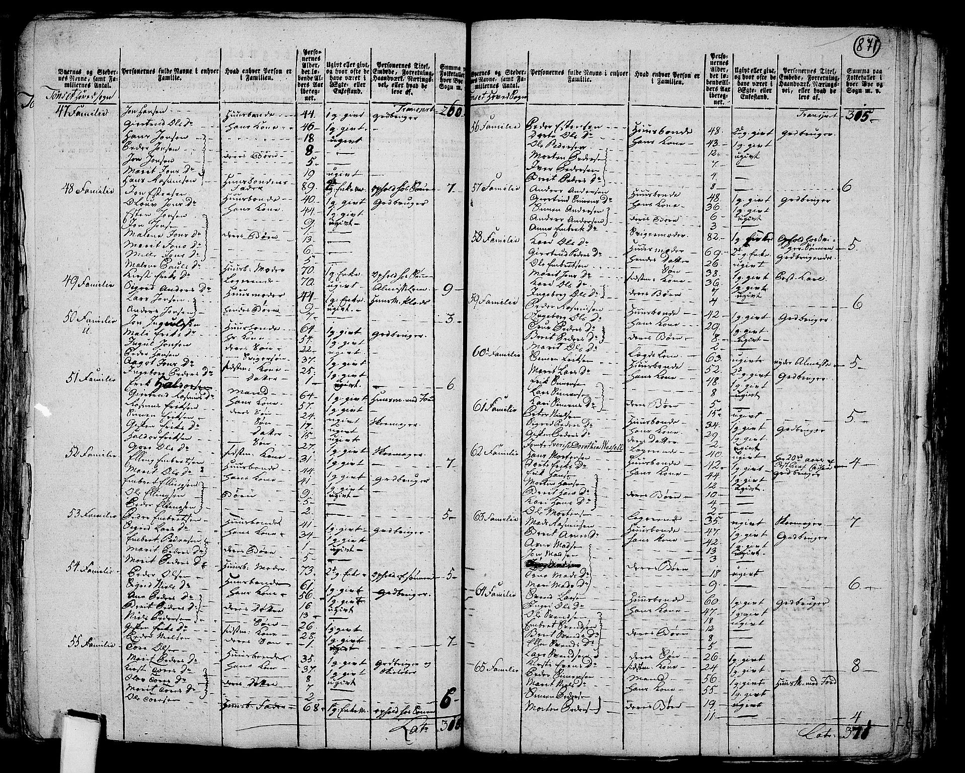 RA, 1801 census for 0437P Tynset, 1801, p. 870b-871a