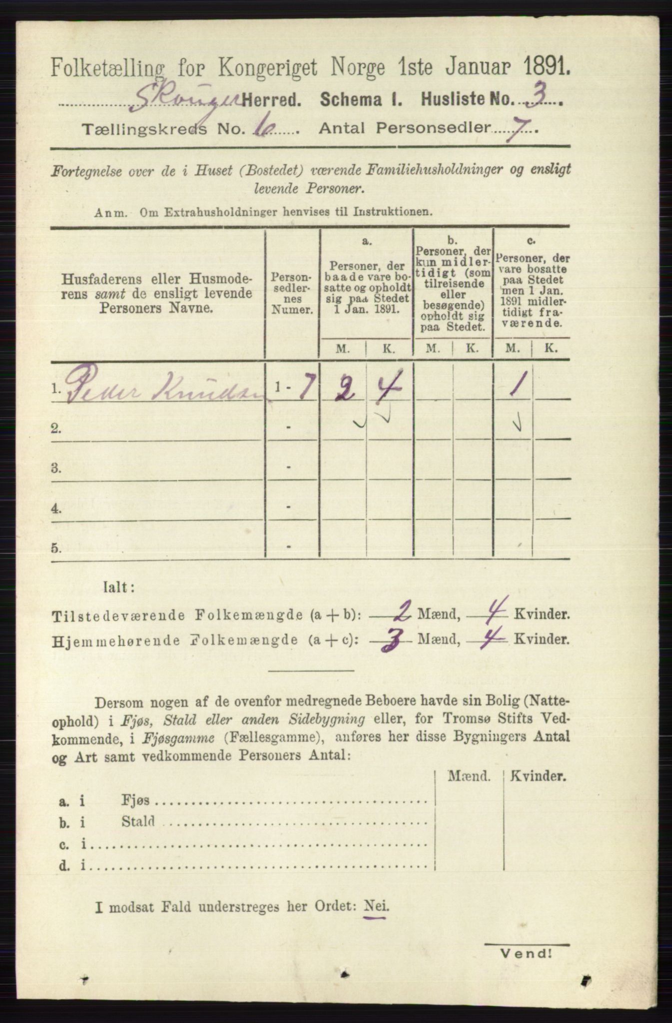 RA, 1891 census for 0712 Skoger, 1891, p. 3702