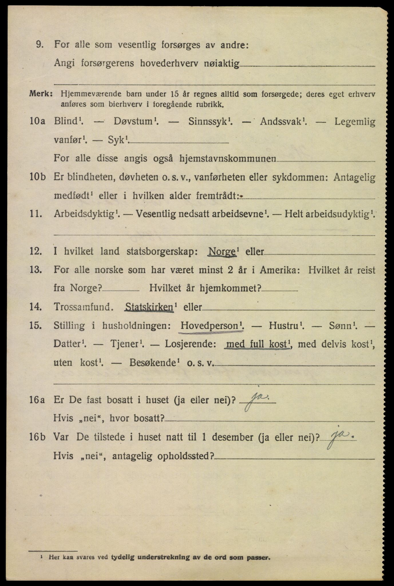 SAK, 1920 census for Høvåg, 1920, p. 881