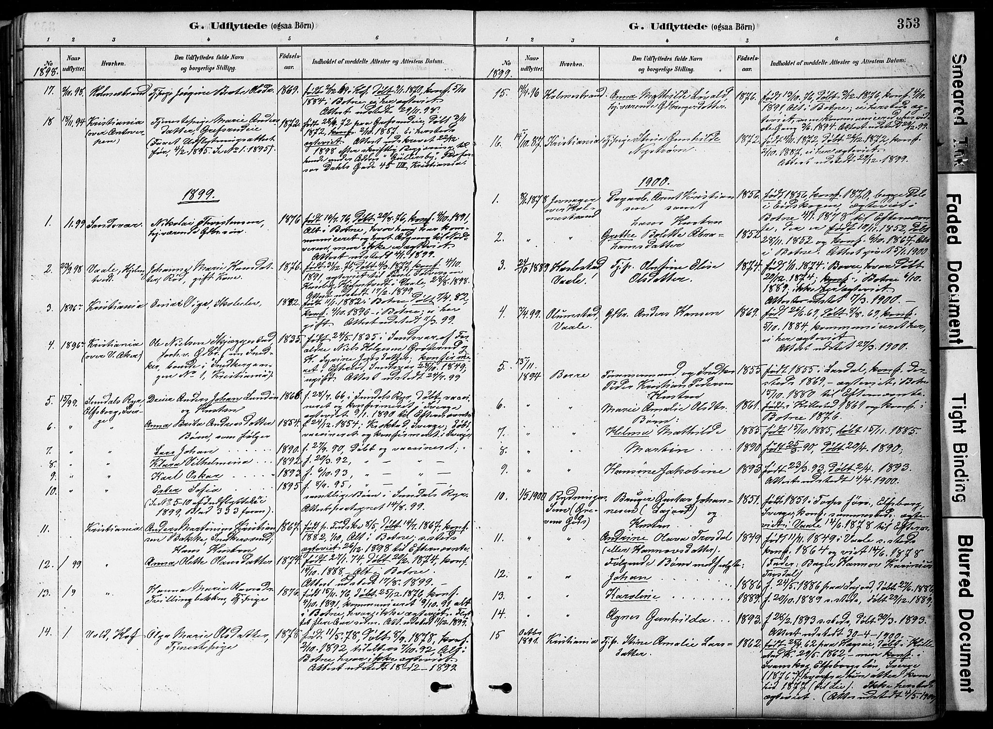 Botne kirkebøker, AV/SAKO-A-340/F/Fa/L0007: Parish register (official) no. I 7, 1878-1910, p. 353